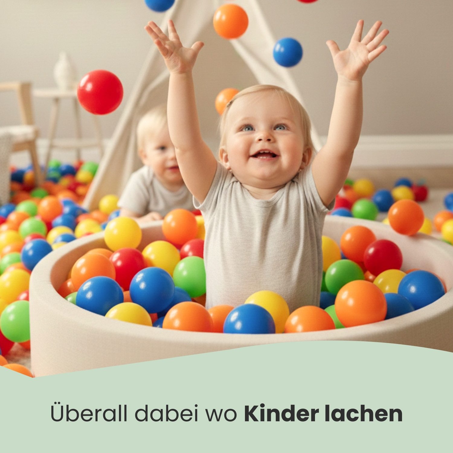 LittleTom Bällebad-Bälle Baby - 120 Bunte Bälle fürs Bällebad - Geprüfte Kinder Spielbälle (120-St), Ab dem 1. Tag: Babybälle zum Greifen - Plastikbälle für den Bällepool