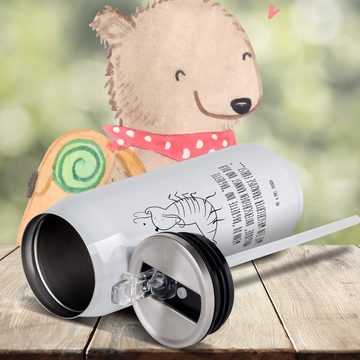 Mr. & Mrs. Panda Isolierflasche Garnele Franzose - Weiß - Geschenk, Getränkedose, Krabbe, Urlaub, Mee, Integrierter Trinkhalm.