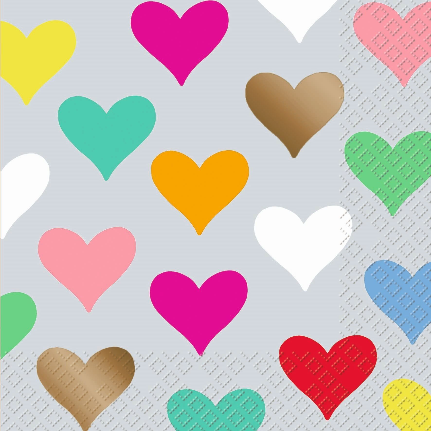 stewo Papierserviette Stewo 2572 5750 65 Lunchservietten Herzen - 33 x 33 cm, 20 Stück