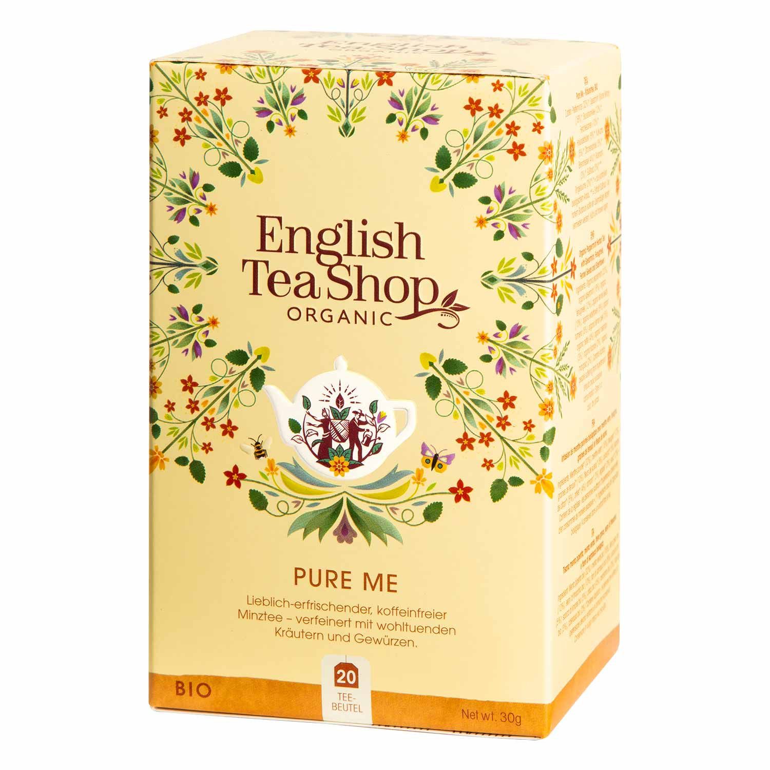 English Tea Shop Tee Pure Me, BIO Wellness-Tee, 20 Teebeutel, Koffeinfreie & säurelose Zutaten machen PureMe zum perfekten Begleiter