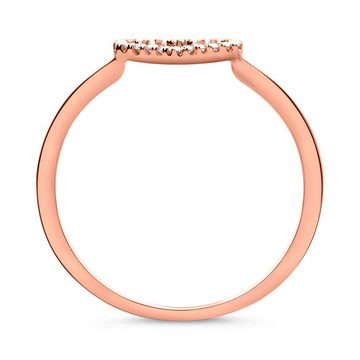 Unique Diamantring Ring aus 750er Rotgold Herz mit 22 Diamanten 0,11 ct. (Größe: 50mm)