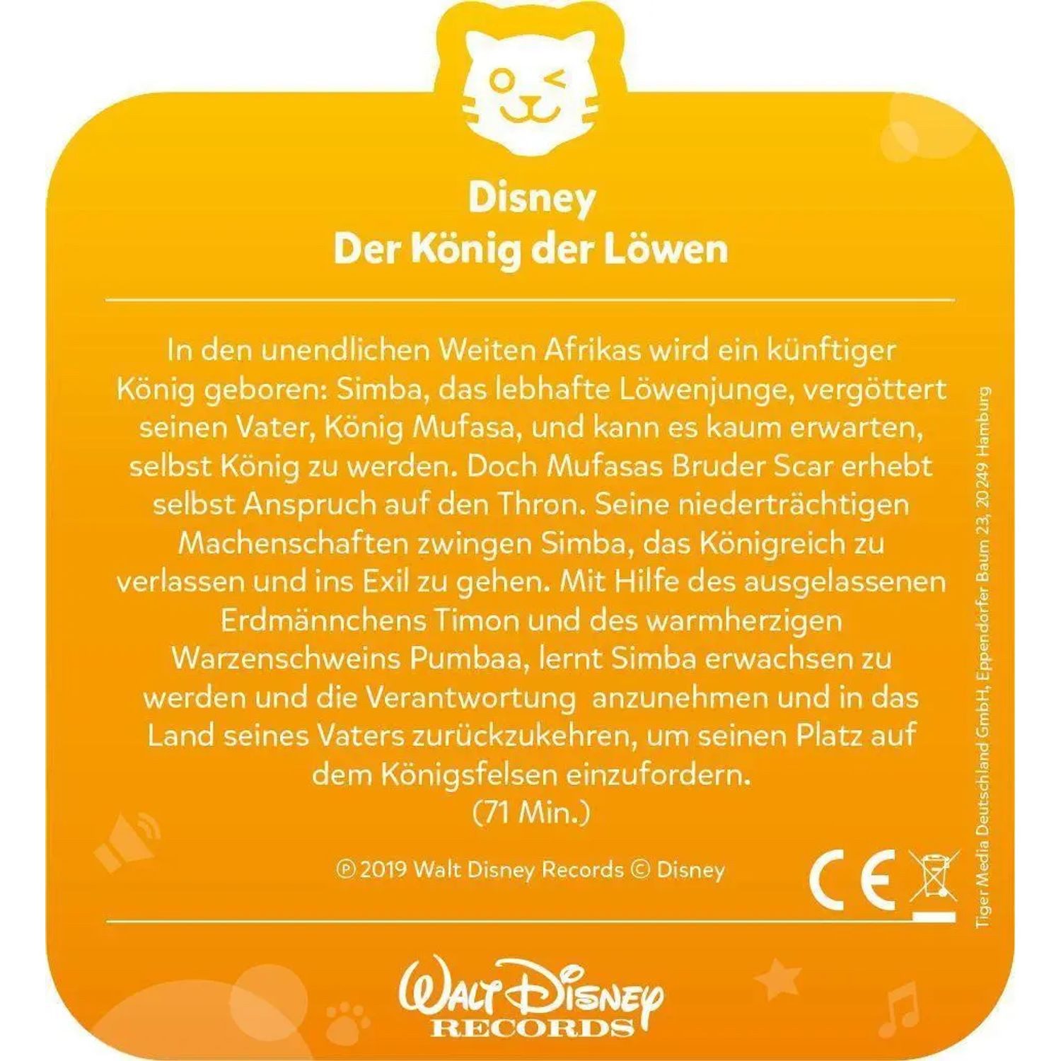 Tiger Media Deutschland GmbH Hörspiel tigercard - Disney - König der Löwen