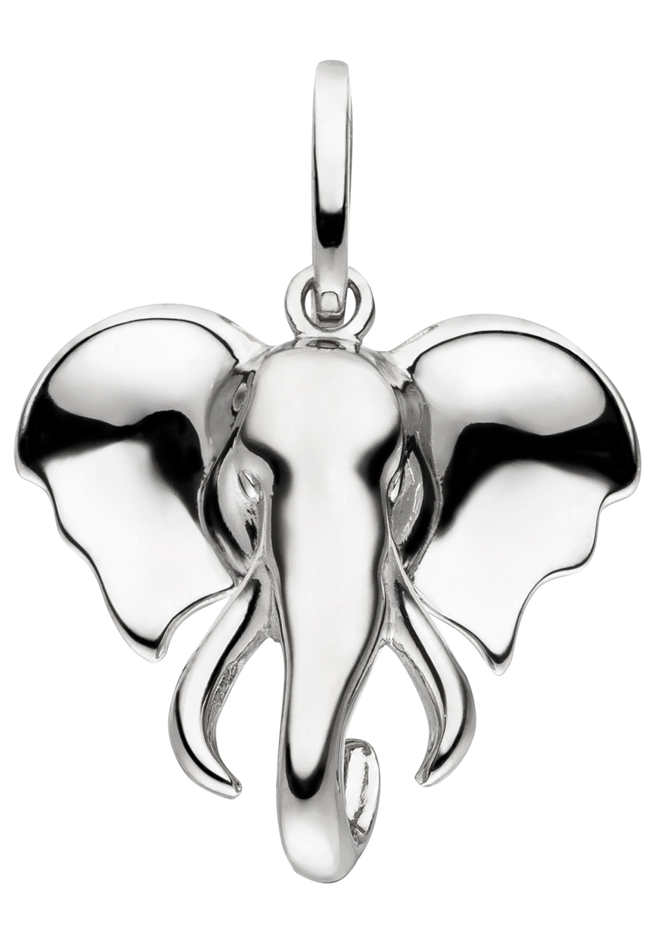 JOBO Kettenanhänger Anhänger Elefant, 925 Silber, Höhe ca. 21,1 mm, Breite  ca. 21 mm, Tiefe ca. 5 mm