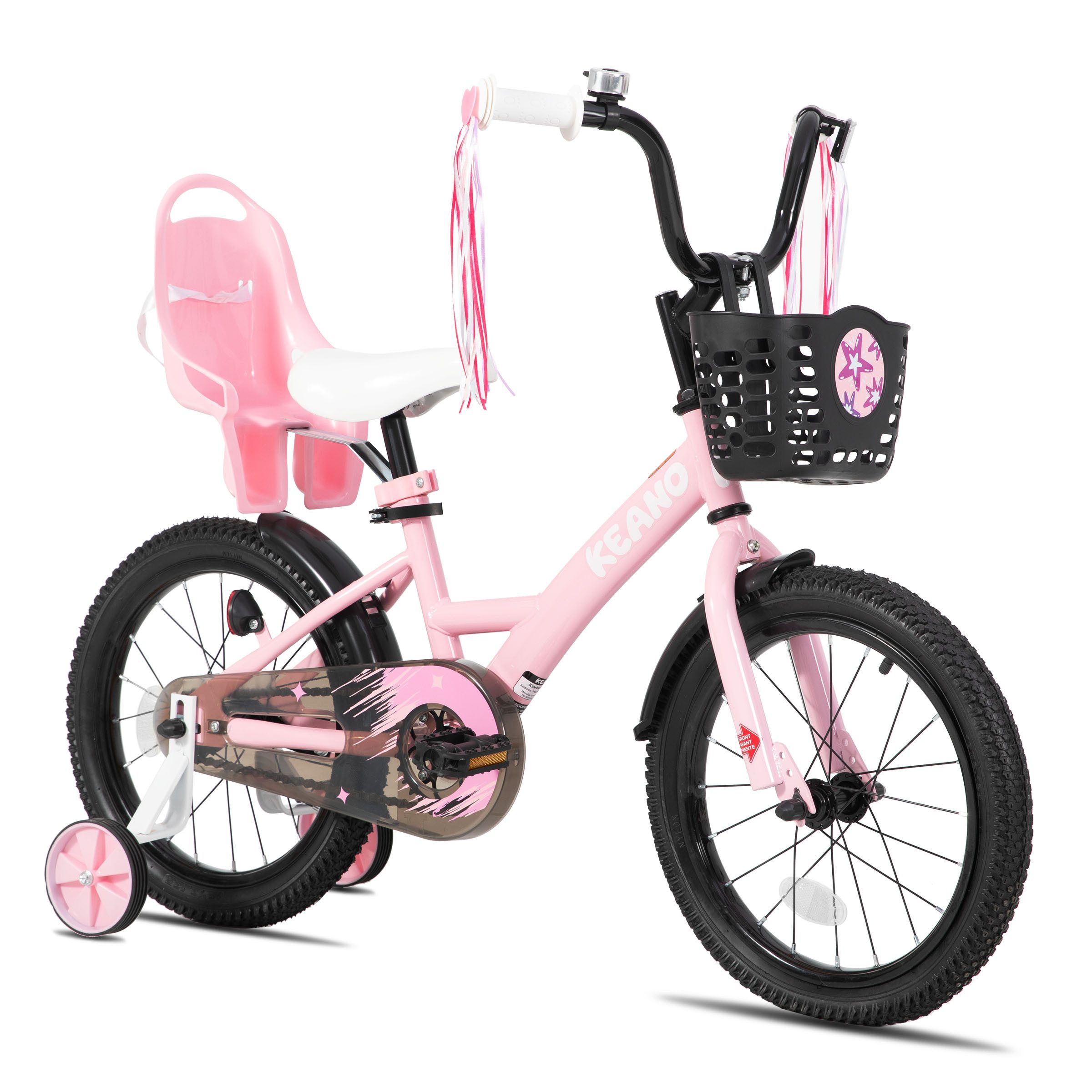 JOYSTAR Kinderfahrrad Mädchenfahrrad 14/16/18/20 Zoll mit Hochkarbonstahlrahmen, mit Puppensitz und Korb,Stützräder, Luftschlangen, Schutzblechen