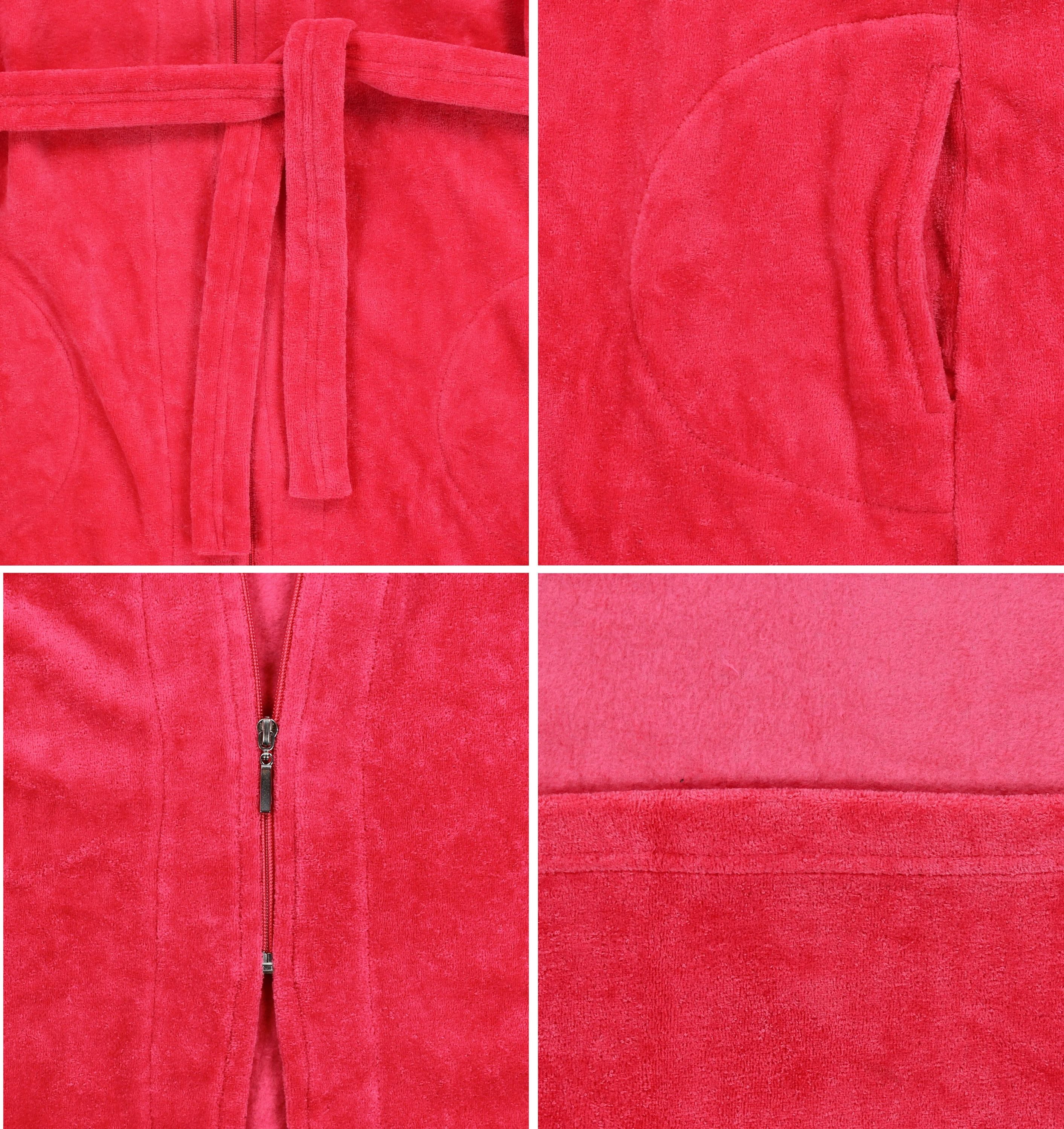 Aquarti Damenbademantel Aquarti Damen Bademantel Morgenmantel mit Reißverschluss Lang