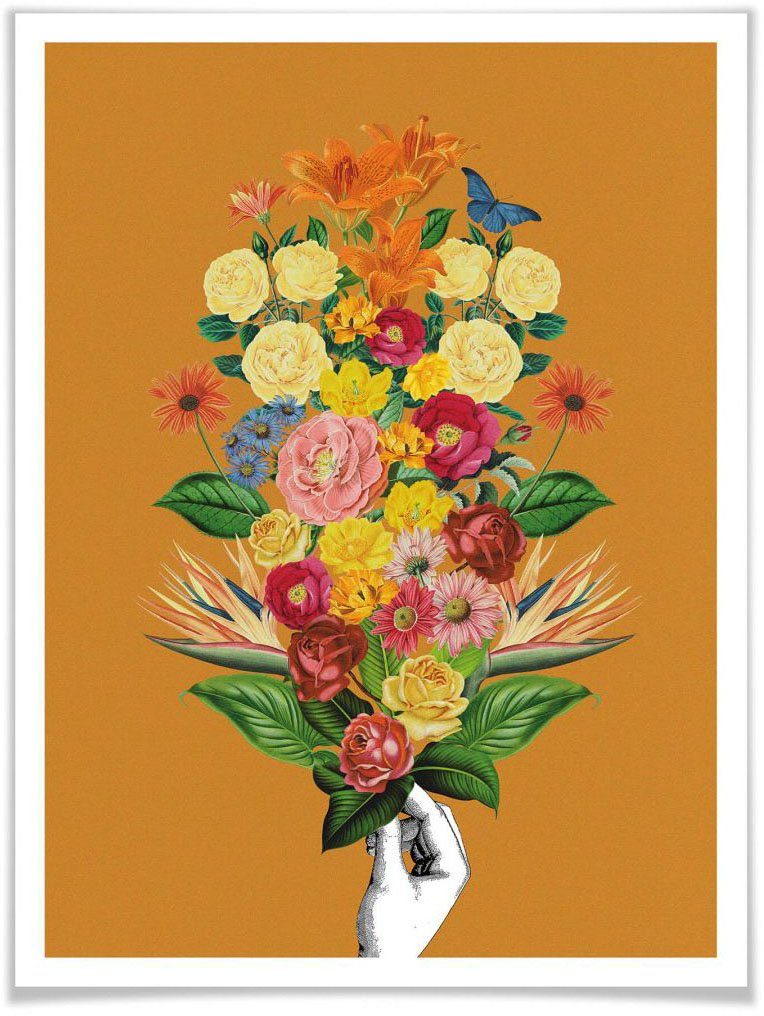 Wall-Art Poster Botanical Schriftzug (1 Gelb, St)