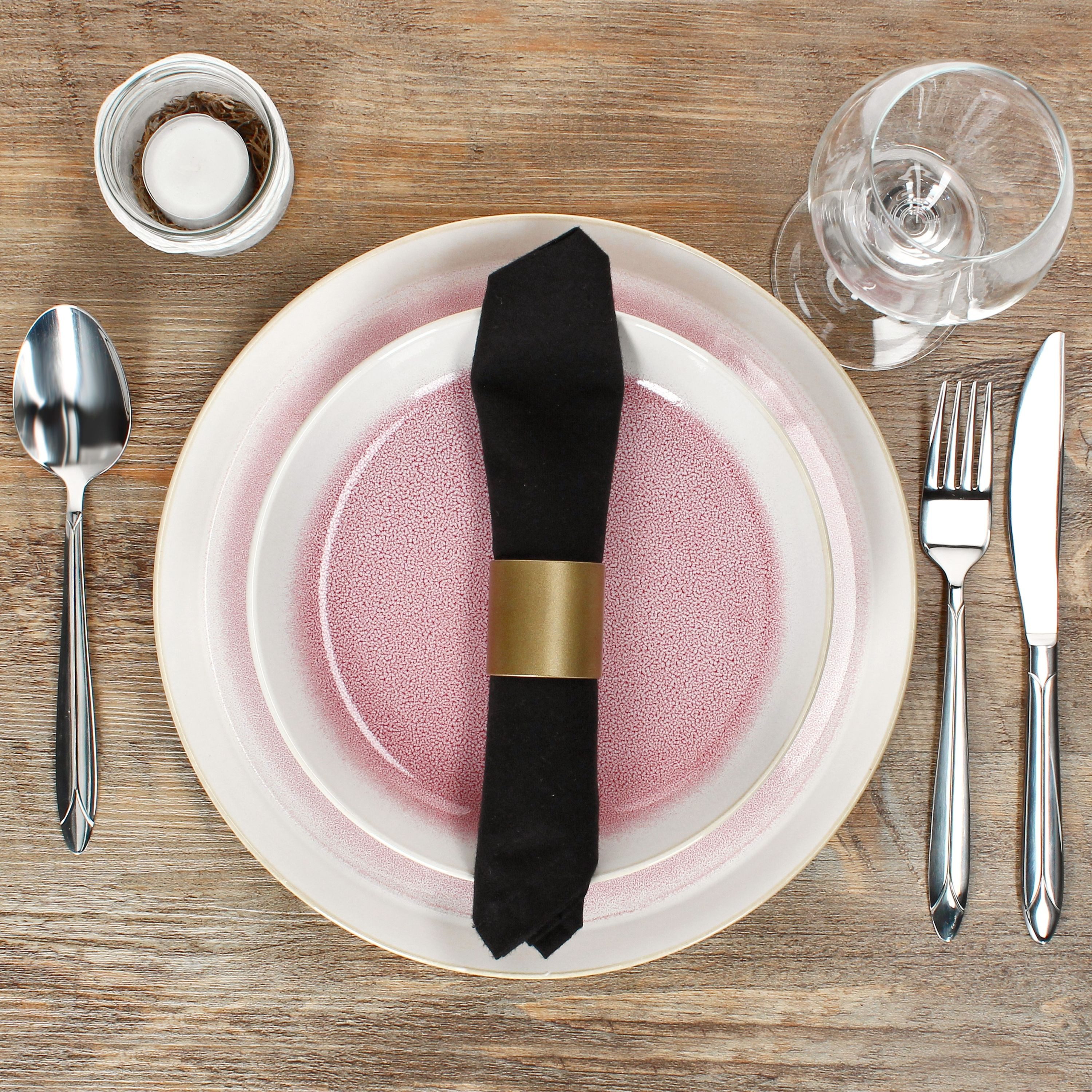 MamboCat Tafelservice 12tlg Tafelservice Reactive Glaze Paris 6 Personen Pink, Steingut