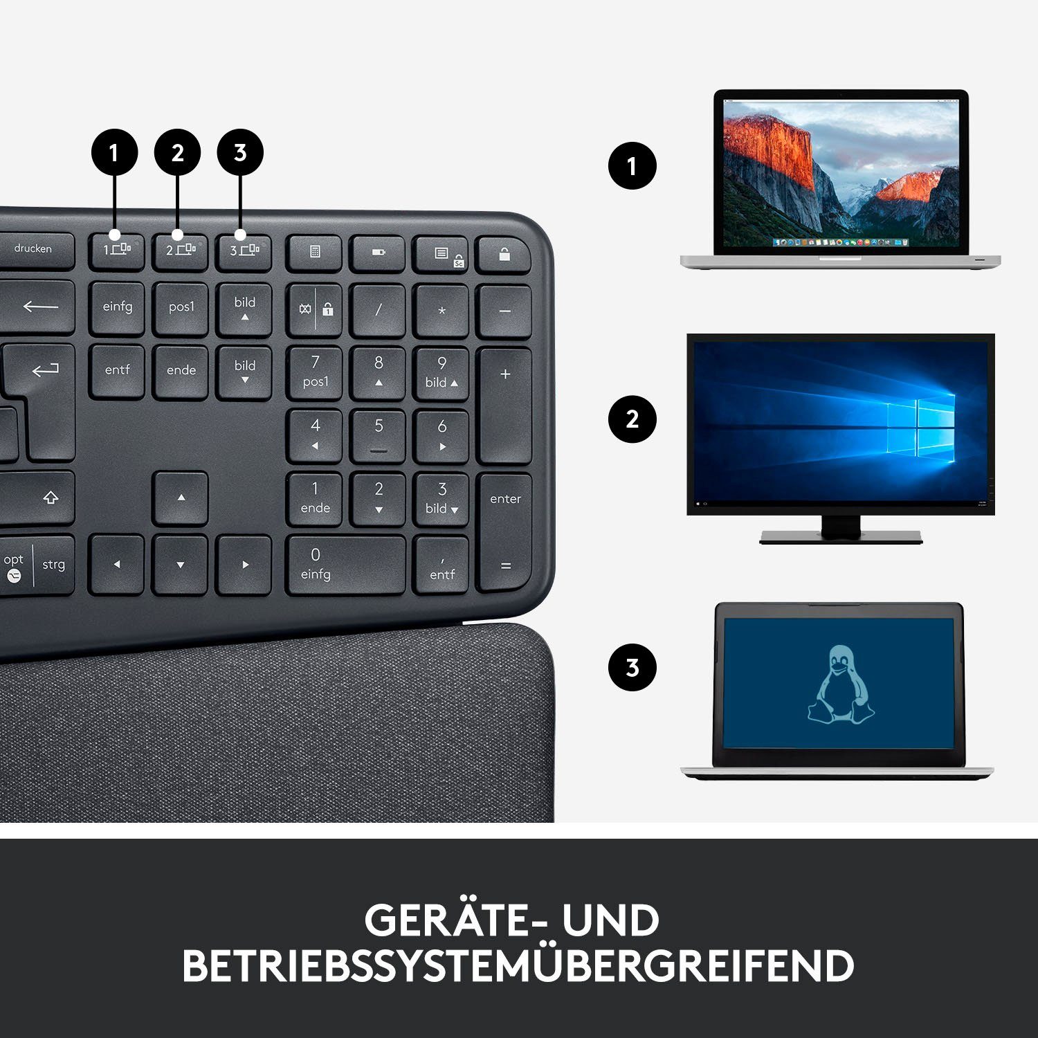 Logitech ERGO Tastatur K860 ergonomische