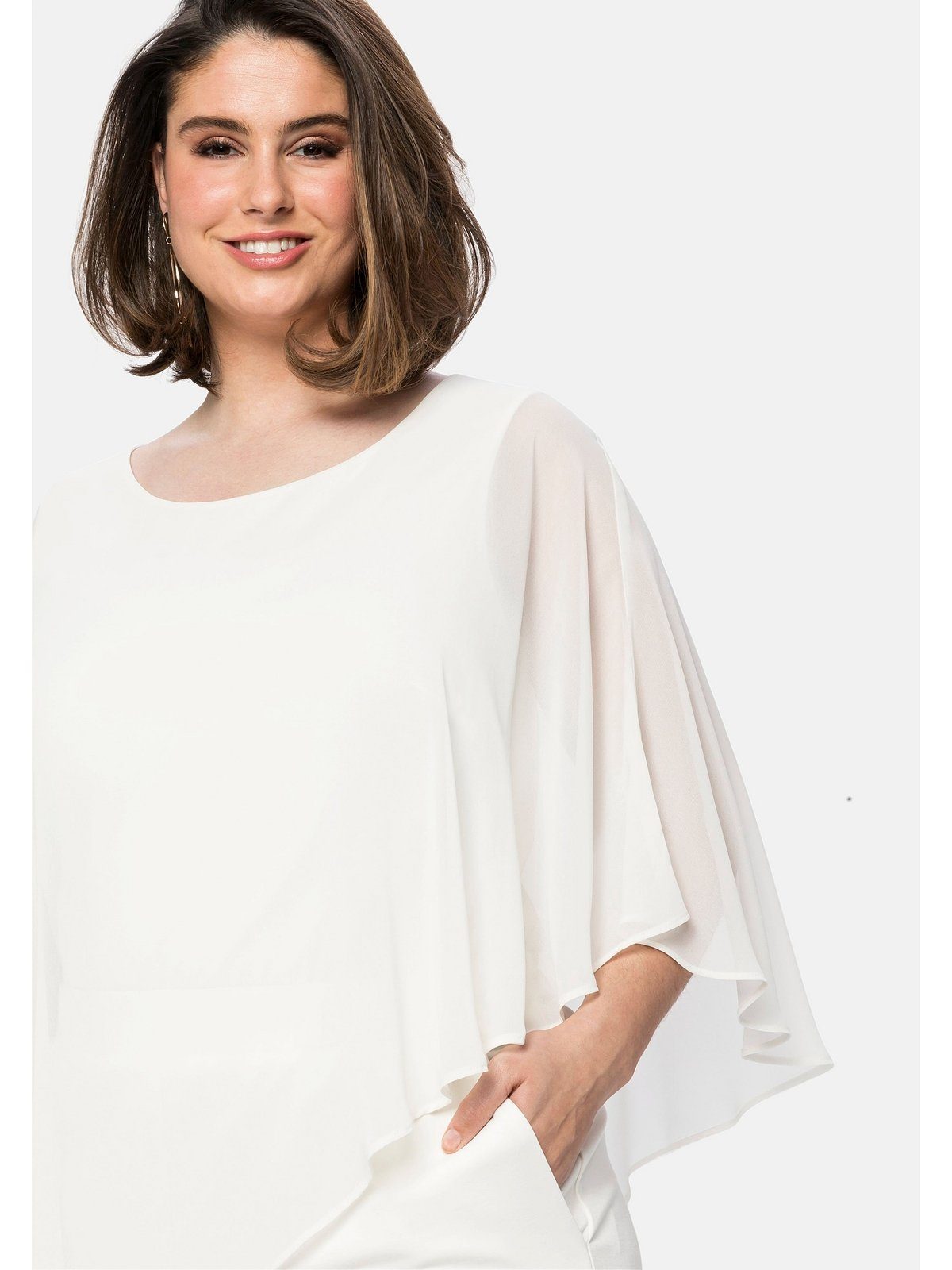 Sheego Jumpsuit Große Größen im Lagenlook, mit Fledermausärmeln