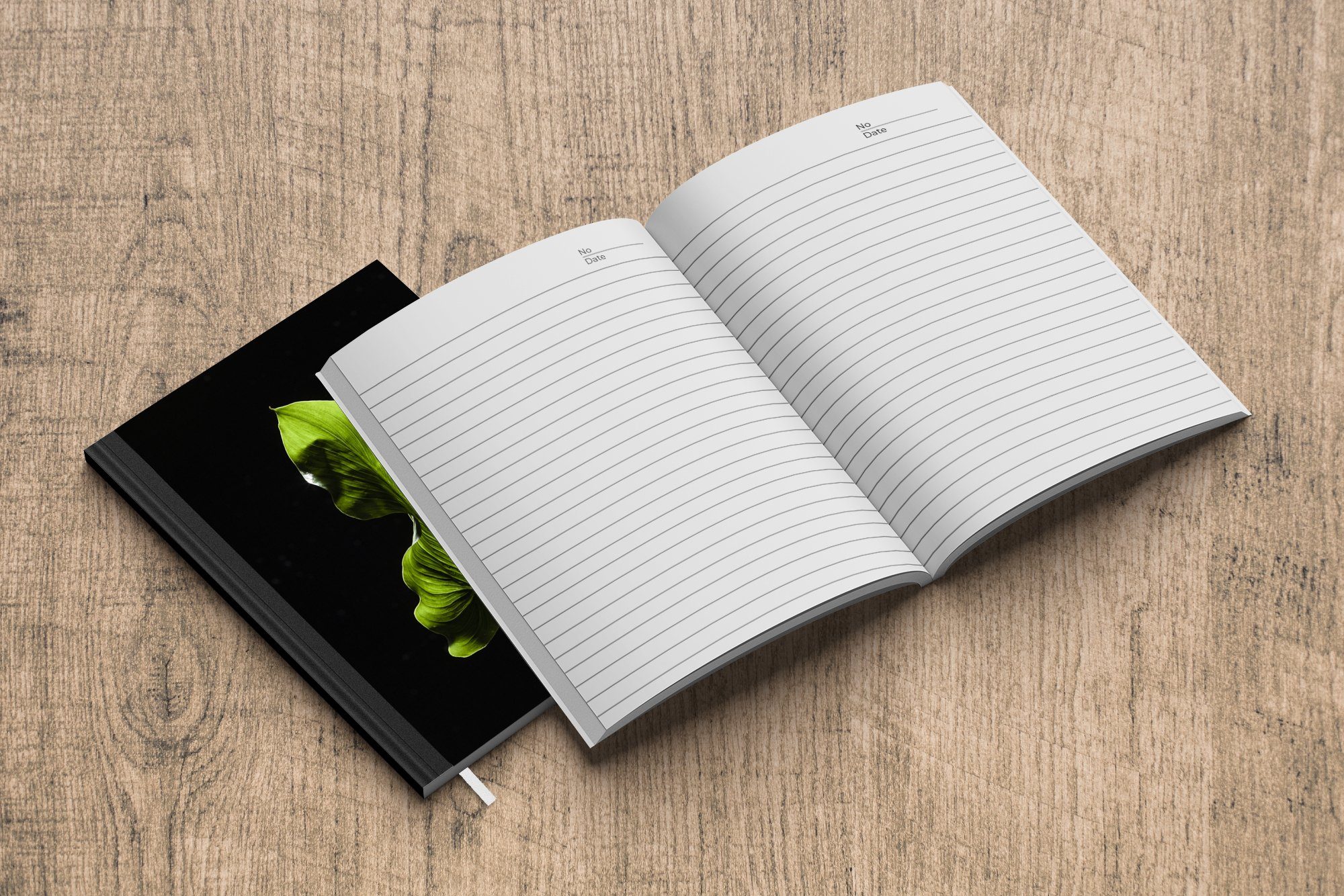 Merkzettel, Notizbuch Haushaltsbuch Tagebuch, MuchoWow Journal, Ein Notizheft, schwarzem auf Seiten, grünes 98 A5, Hintergrund, Blatt