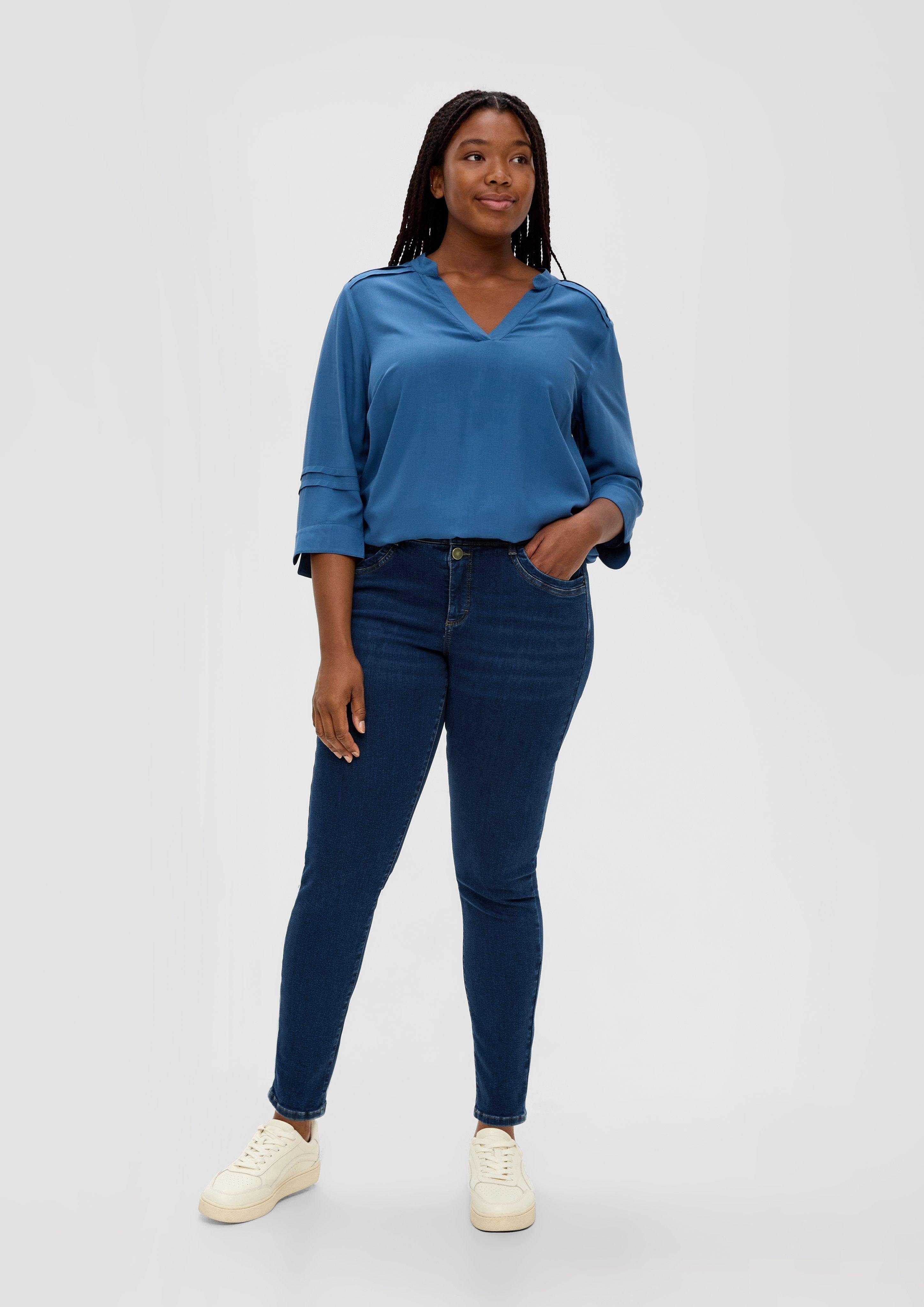 TRIANGLE Stoffhose Jeans / Skinny Fit / Mid Rise / Skinny Leg Logo