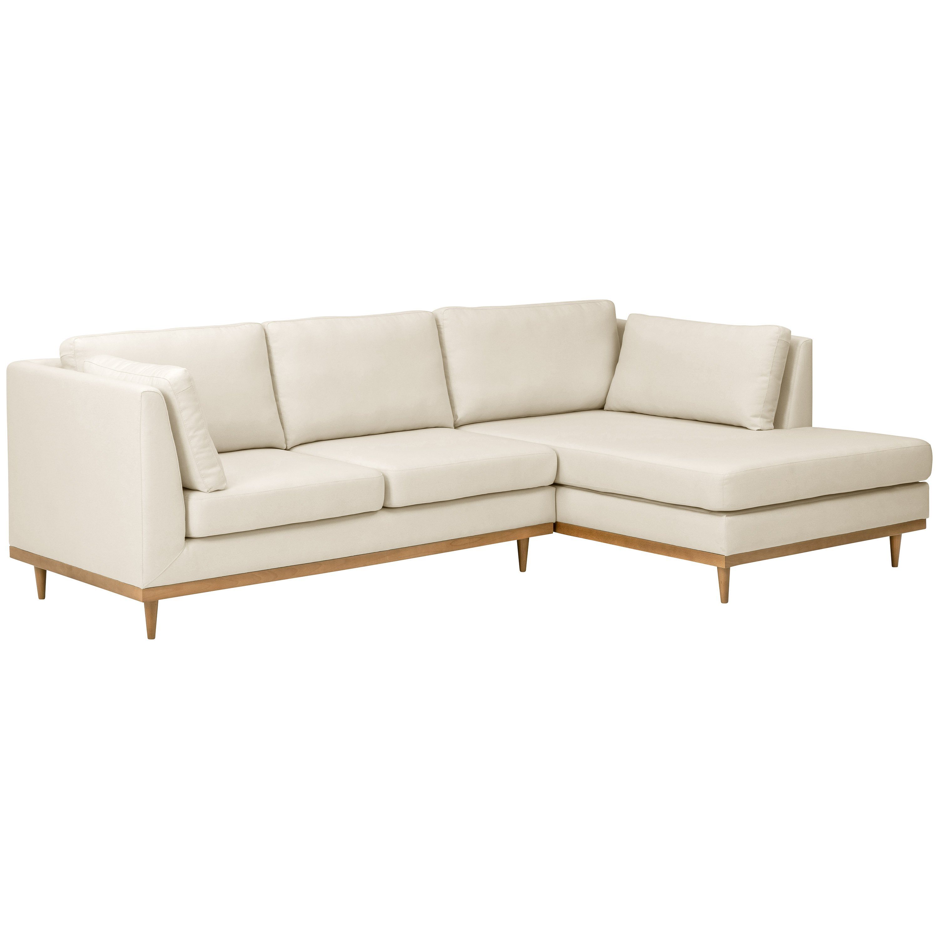 Max Winzer® Ecksofa Sofa Design Larsen Stück, im creme, 2-Sitzer skandinavischen 1 Ecksofa Flachgewebe rechts Sofa mit links