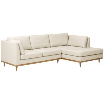 Max Winzer® Ecksofa Sofa Larsen Ecksofa rechts mit Sofa 2-Sitzer links Flachgewebe creme, 1 Stück, im skandinavischen Design