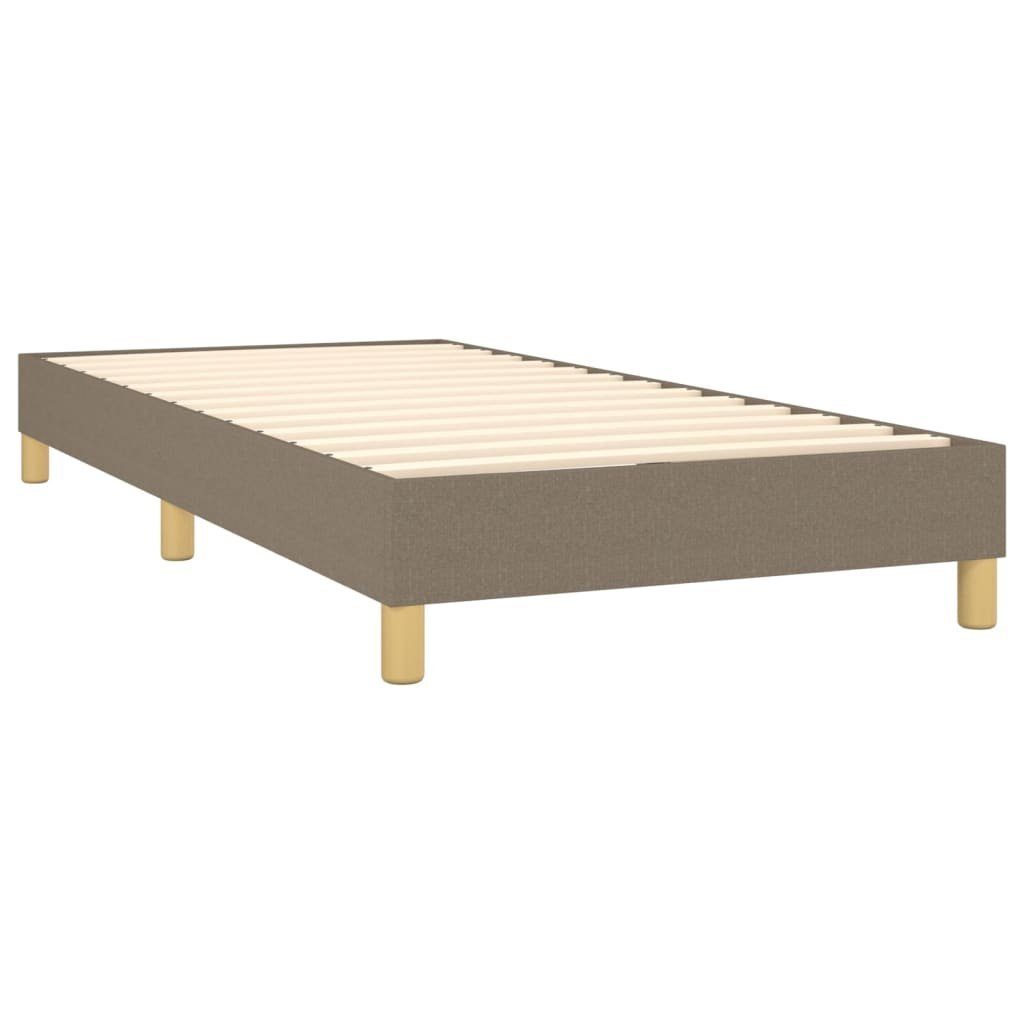 vidaXL Bett Boxspringbett mit Matratze Taupe 90x200 cm Stoff