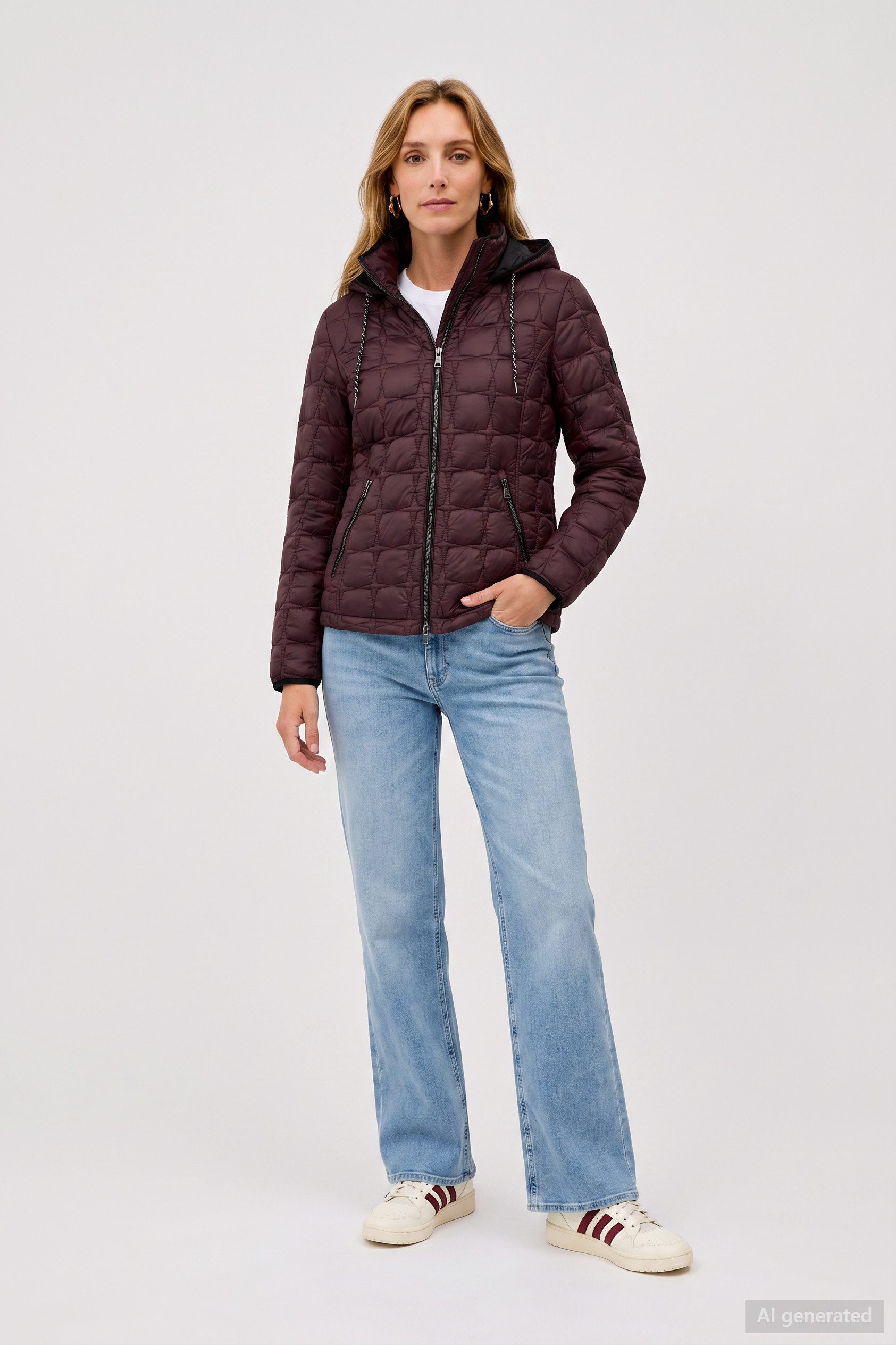 Barbara Lebek Steppjacke warme Damenjacke oder Herbstjacke mit abnehmbarer Kapuze
