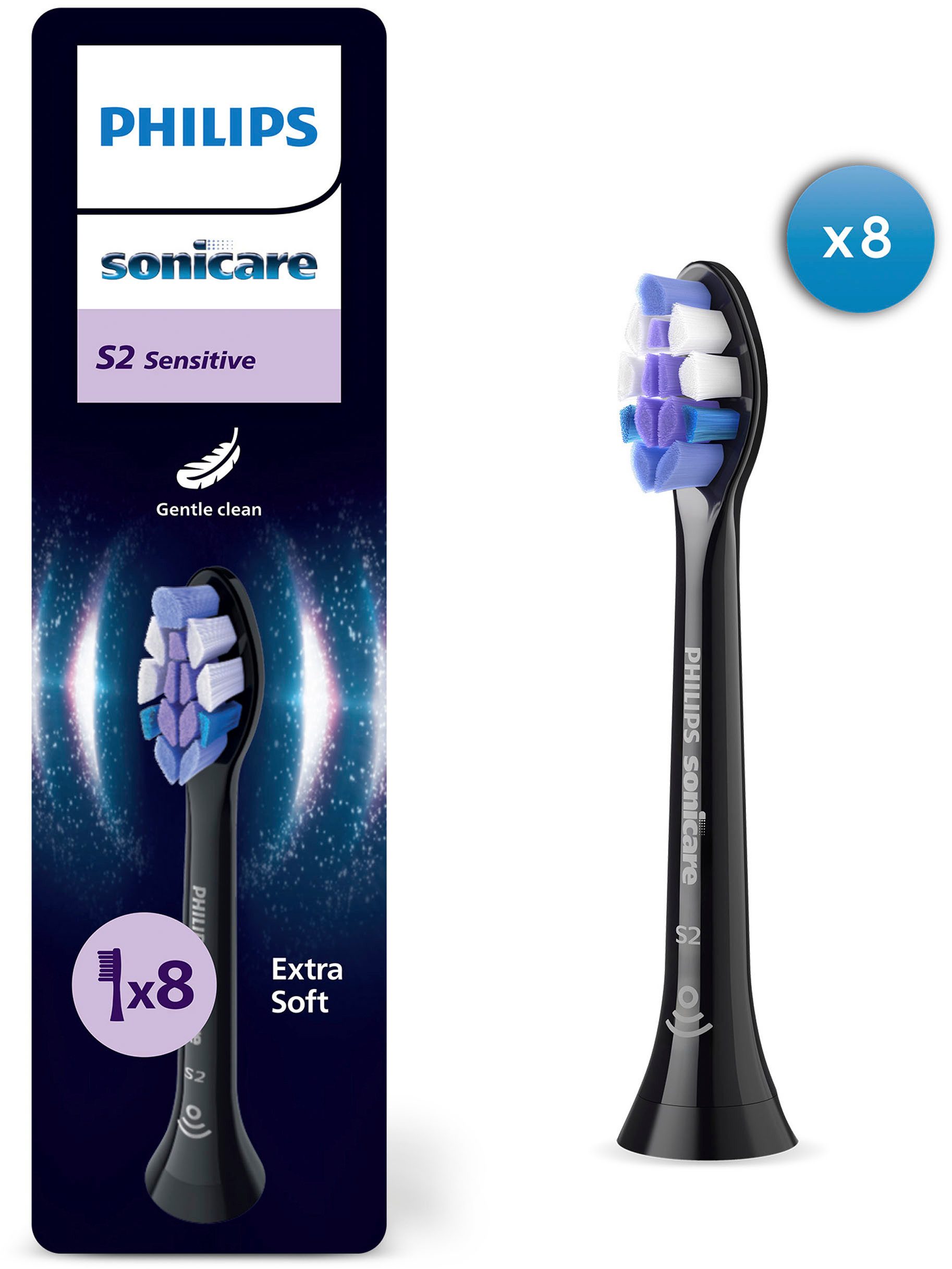 Philips Sonicare Aufsteckbürsten Sensitive, für sensible Zähne und Zahnfleisch, für jedes Sonicare Handstück