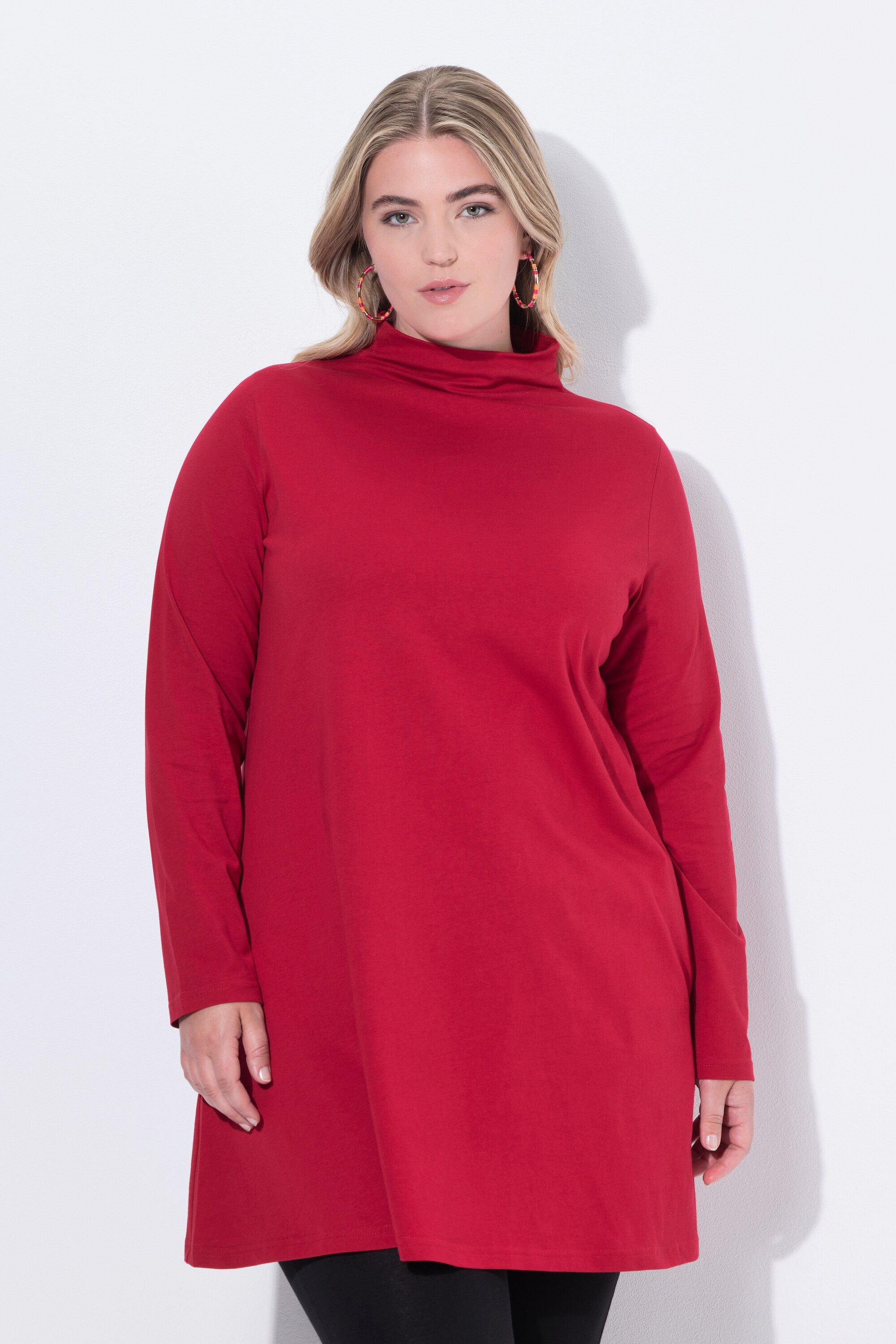 Ulla Popken Longshirt Longshirt A-Linie Stehkragen günstig online kaufen
