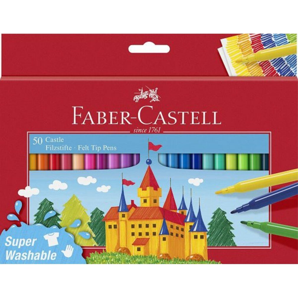Faber-Castell Filzstift 554204 - Filzstifte Set Castle, 50er Kartonetui