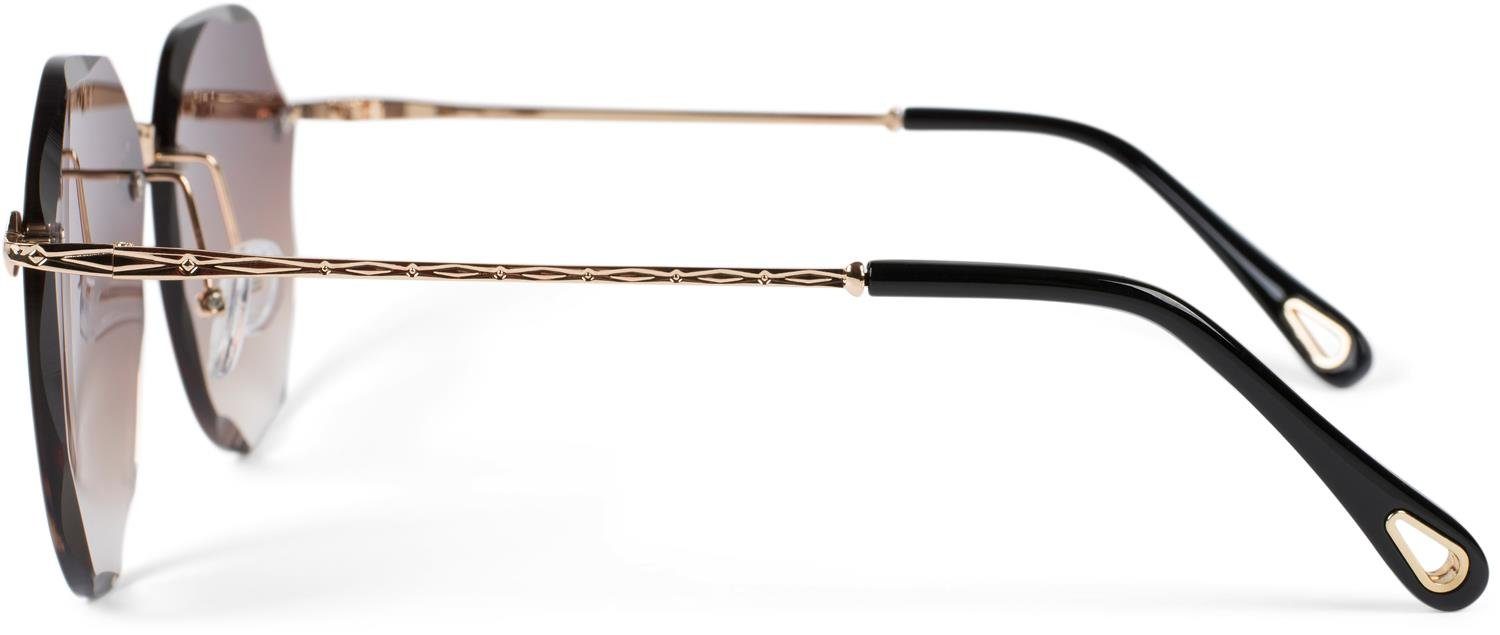 Verlauf Getönt Glas Sonnenbrille (1-St) Gestell / Braun styleBREAKER Gold