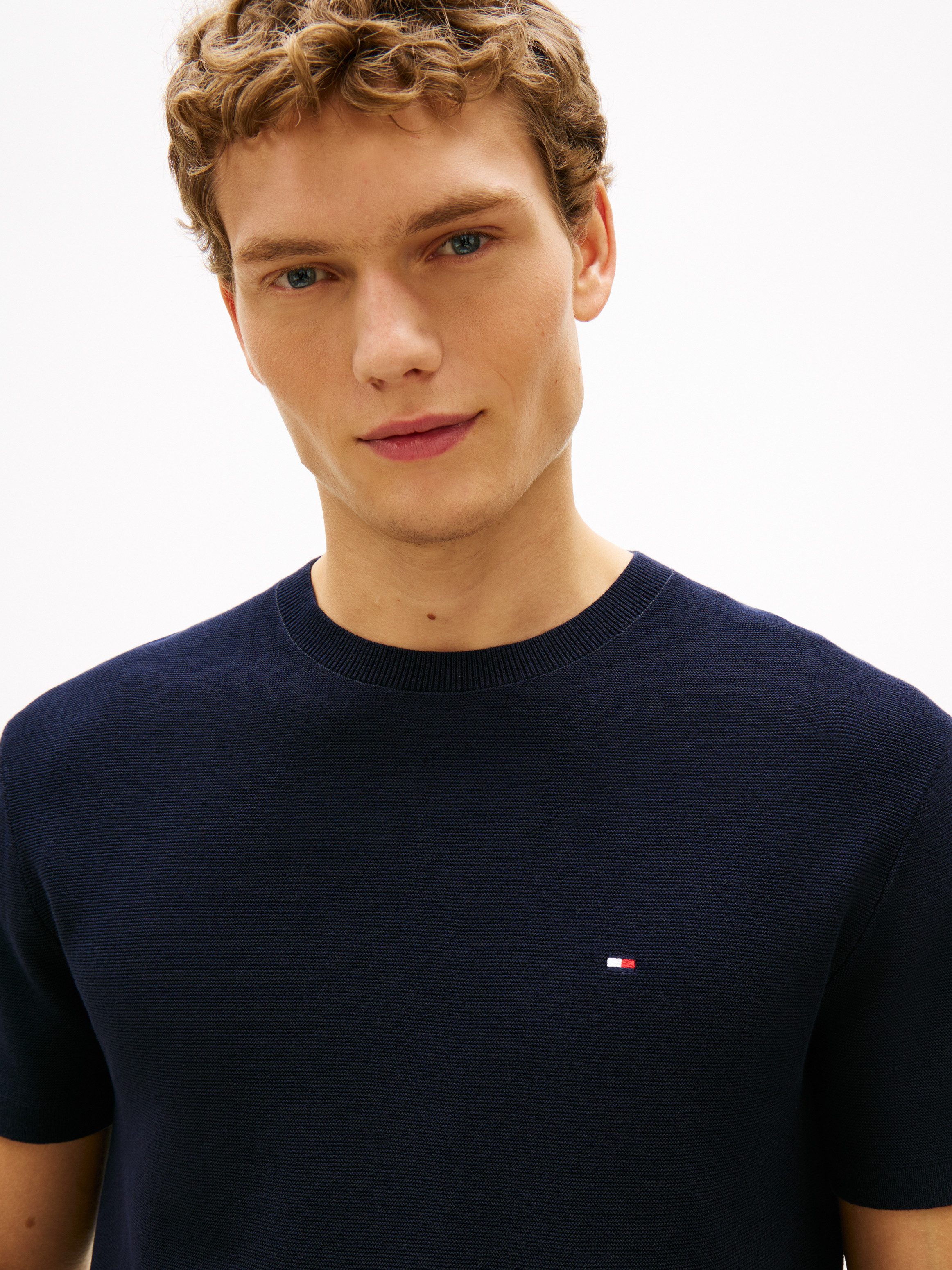 Tommy Hilfiger Kurzarmpullover COOL TOUCH STRUCTURE Relaxed Fit, aus Strick günstig online kaufen