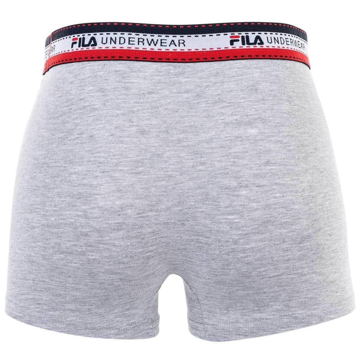 Boxer Cotton - Logobund, Fila Herren Shorts, 4er Grau Boxer Pack