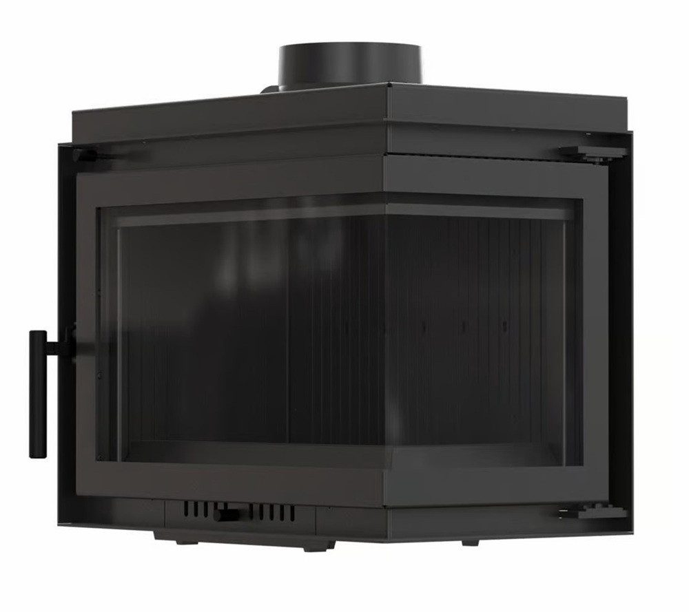 ILDNORD Kamineinsätze Eck-Kamineinsatz BERGEN, Seitenglas rechts, 8.0 kW, Gusseisen