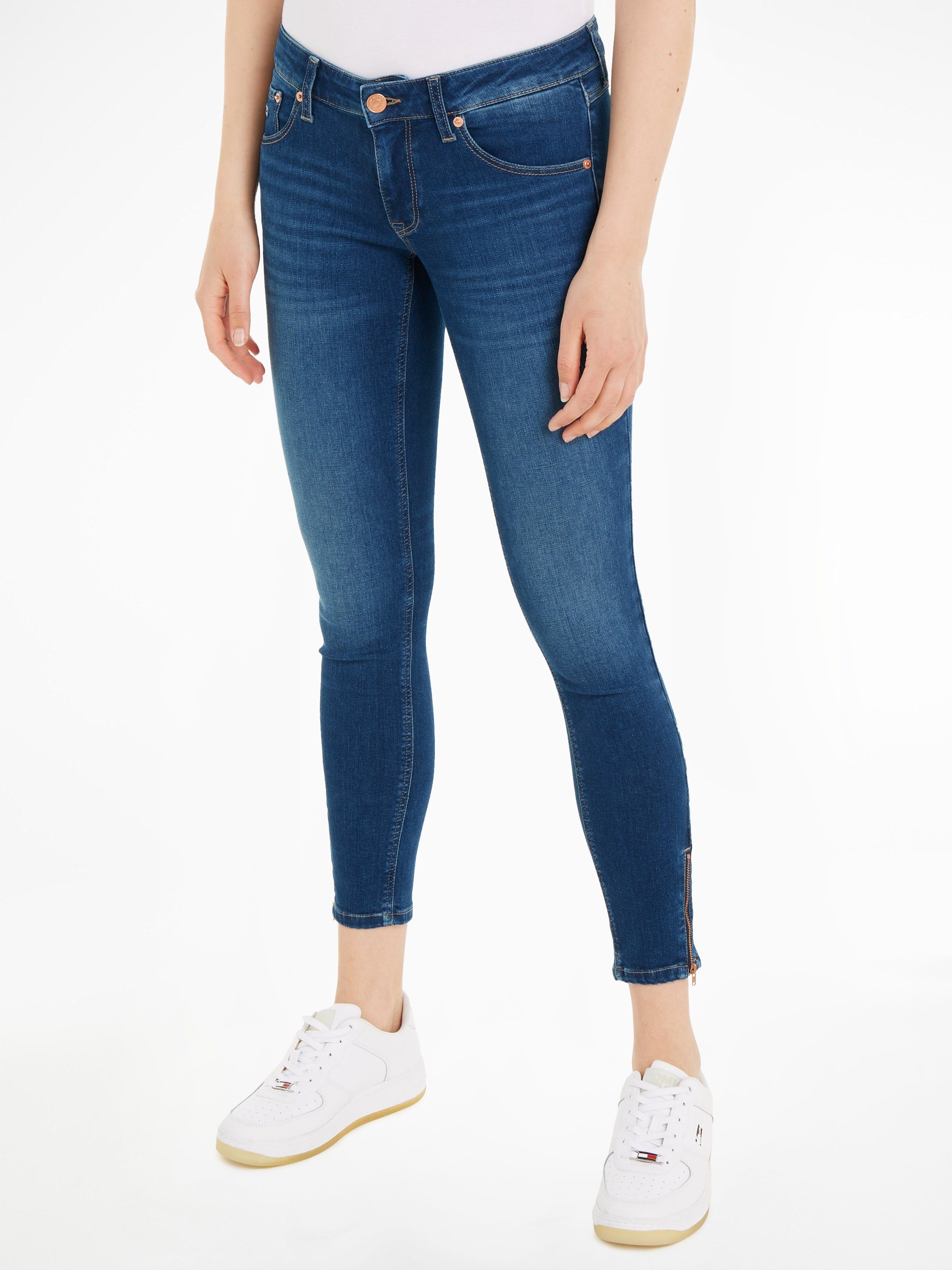 ANK ZIP LW Lederlogopatch Skinny-fit-Jeans Tommy Jeans mit SCARLETT SKN AH1239