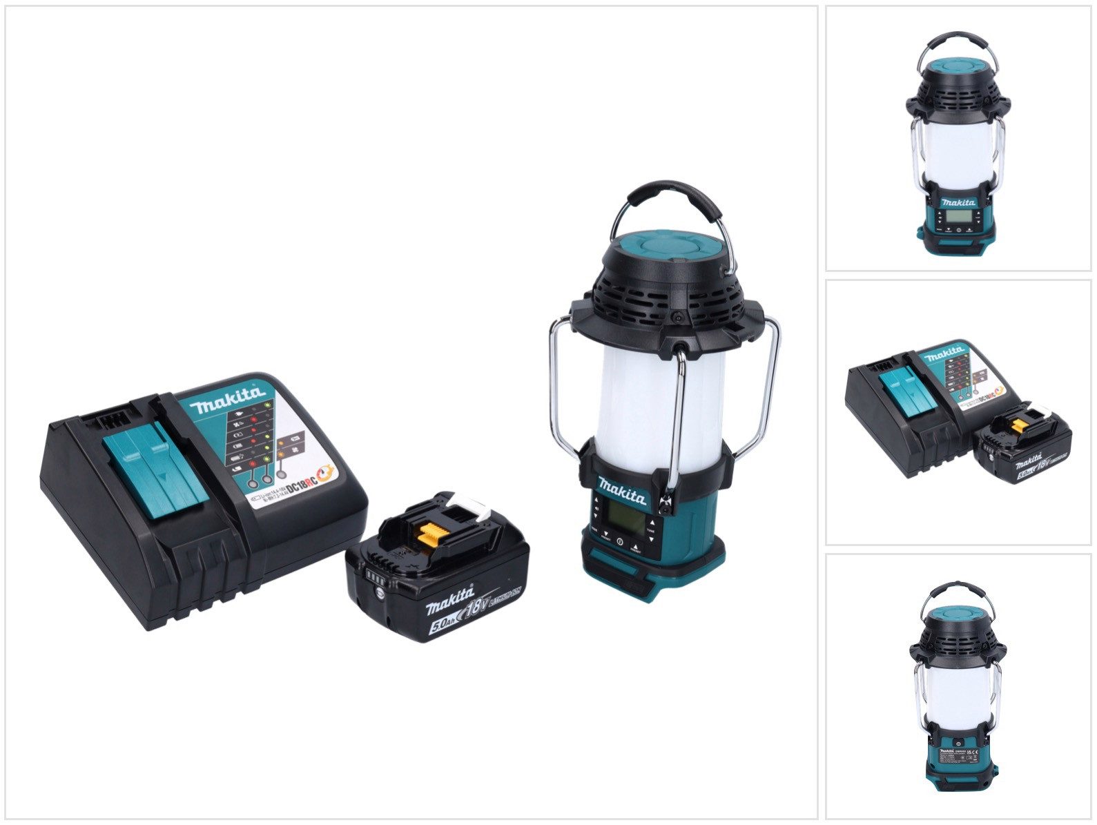 Makita DMR 055 RT1 Akku Radio 18 V FM mit Laterne 360° Taschenlampe + 1x Baustellenradio