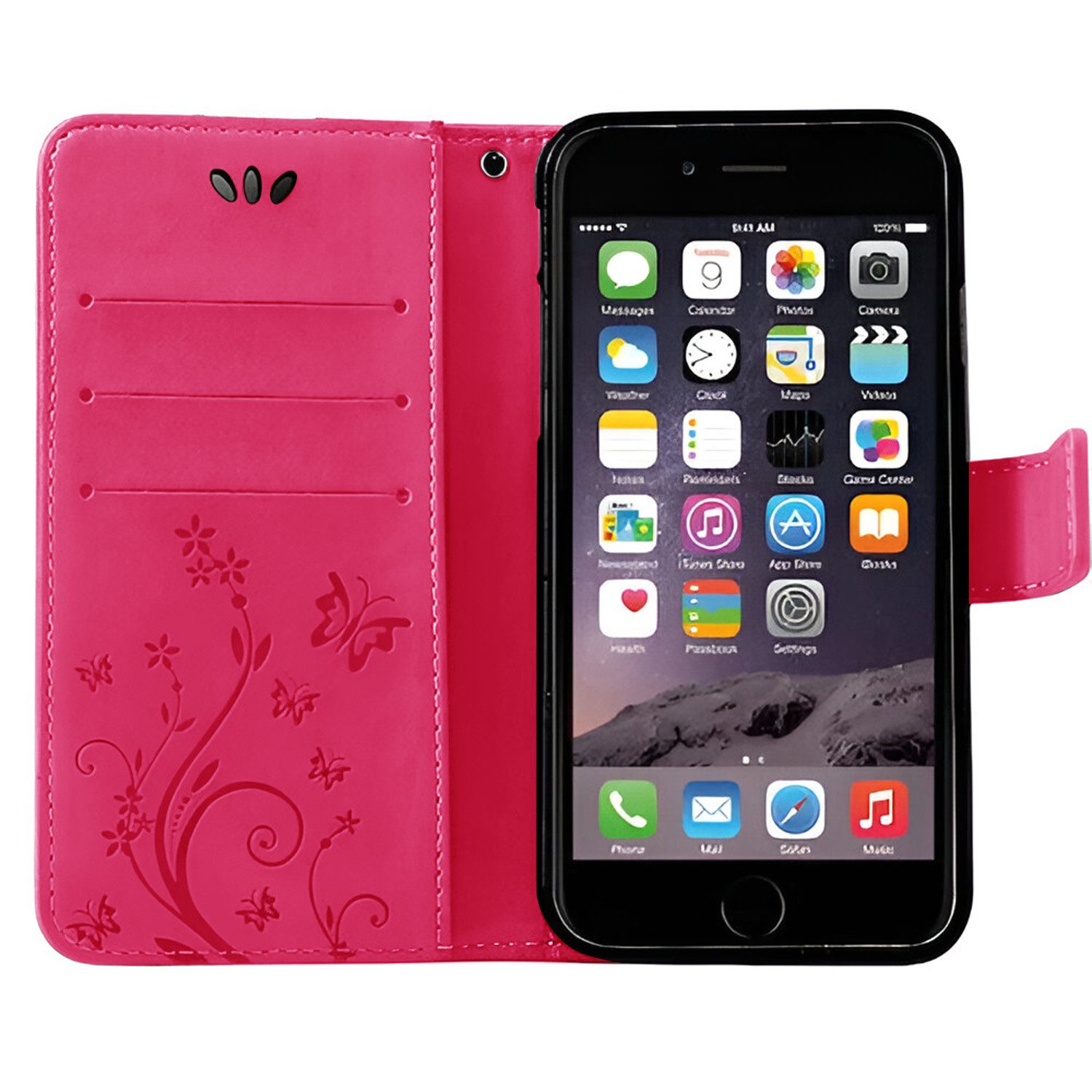 betterfon Handyhülle Handytasche für Apple iPhone 5 / 5s / SE Klapphülle Klapphülle, Bookstyle-Hülle: Magnetverschluss 3 Kartenfächer & Standfunktion