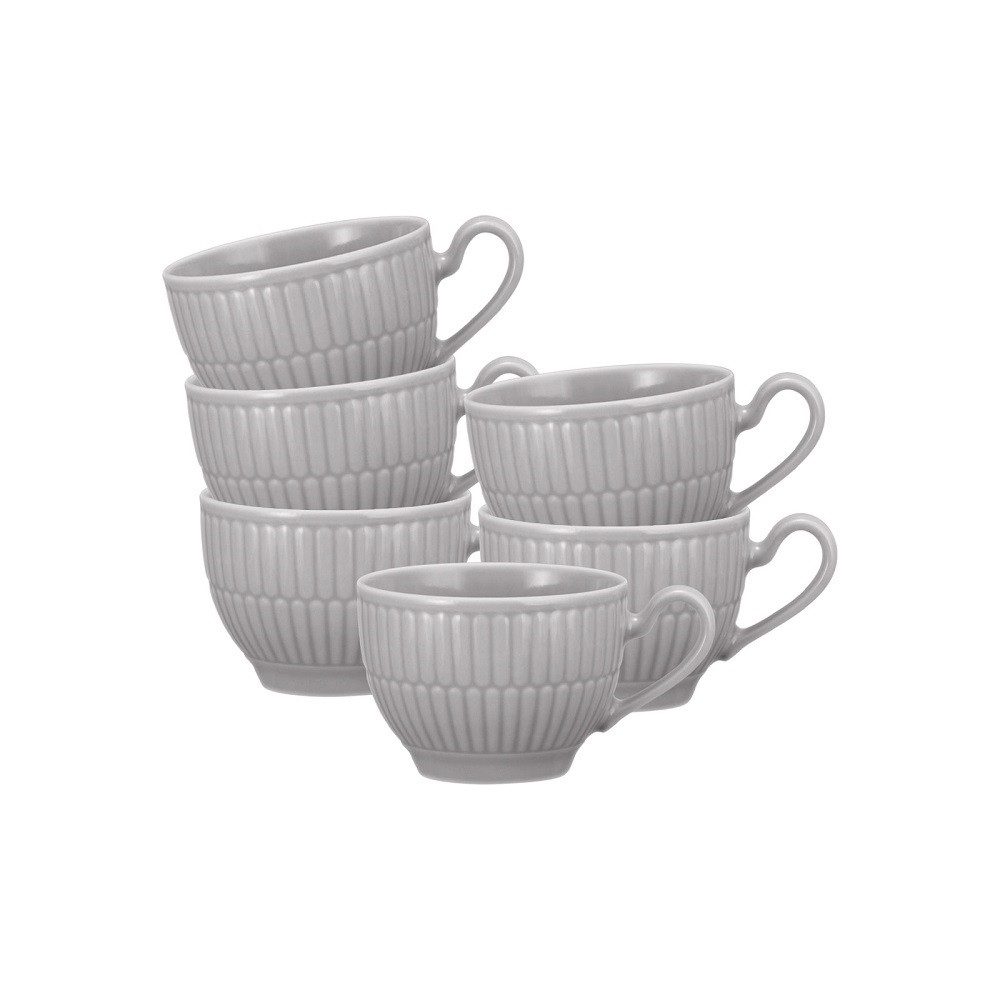 Seltmann Weiden Espressotasse Seltmann Weiden Amina silbergrau Espressoobertasse 0,1 l 6er Set, Porzellan