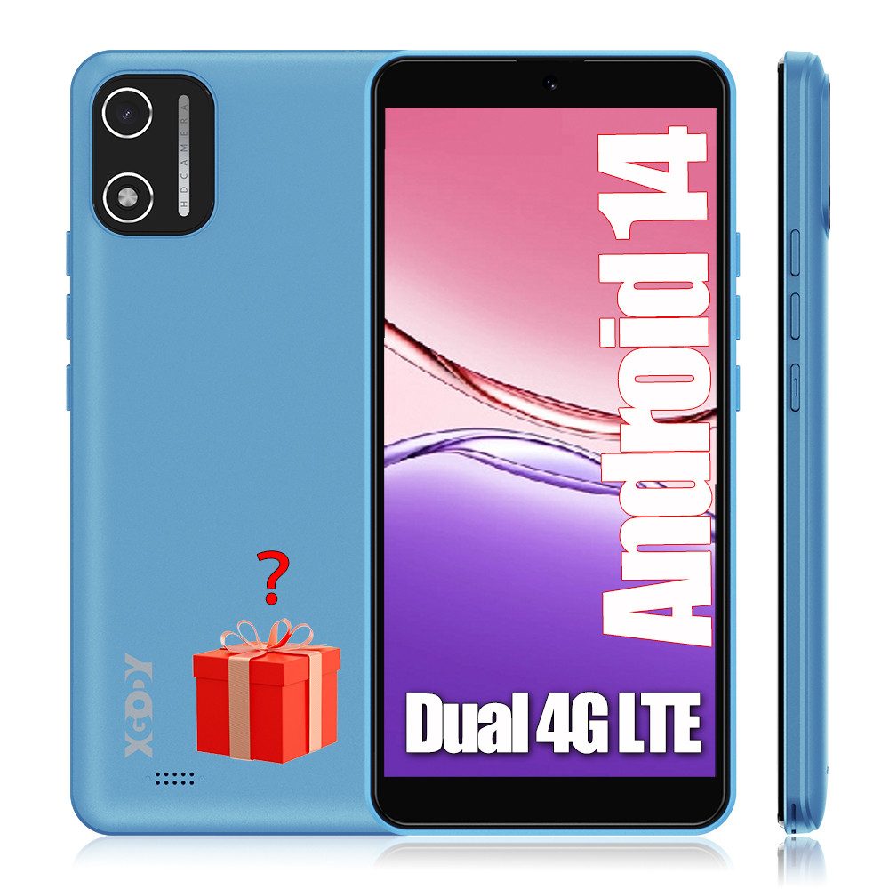 XGODY Android 14 Dual 4G LTE 2SIM Smartphone (5.45 Zoll, 8 MP Kamera, Android 14, Octa-core, 2GB+16GB, Dual 4G SIM, Kostenloses Ladegerät)