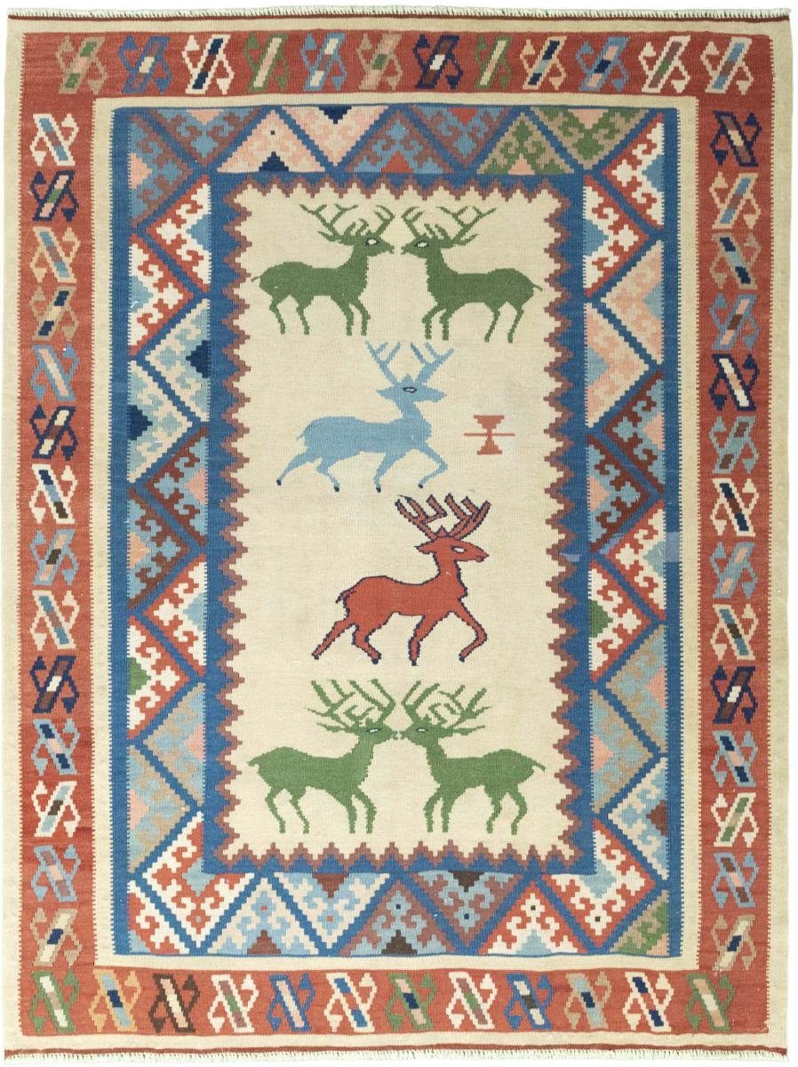 Orientteppich Kelim Fars Design Dastan 148x193 Handgewebter Orientteppich, Nain Trading, rechteckig, Höhe: 3 mm