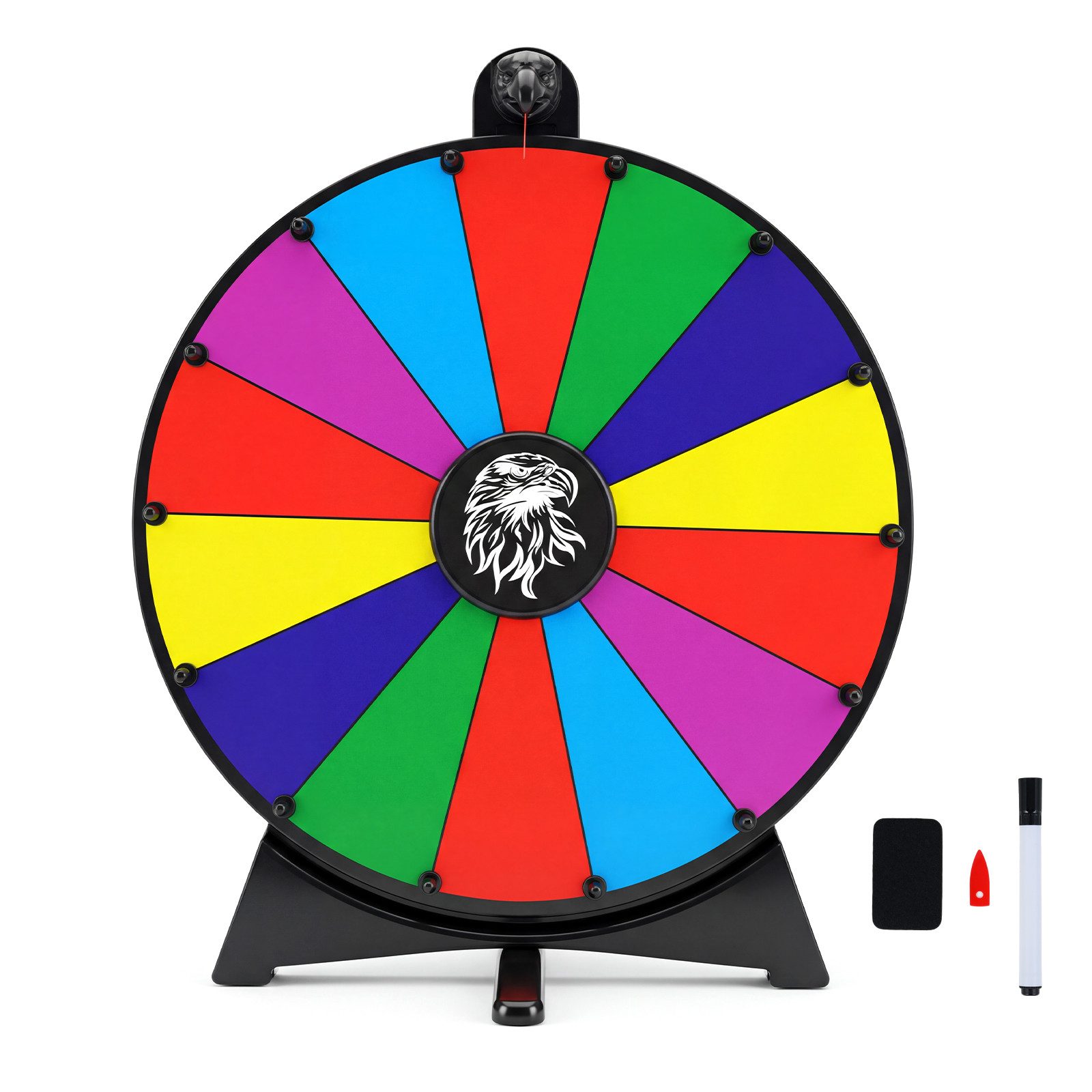 COSTWAY Spiel, 50cm Glücksrad, Drehrad, für Lotteriespiele & Wortspiele