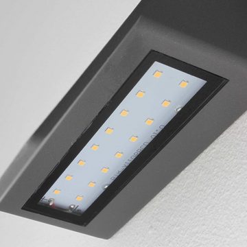 Licht-Erlebnisse Außen-Wandleuchte HARMS, LED fest integriert, Warmweiß, Moderne Außenwandleuchte LED anthrazit