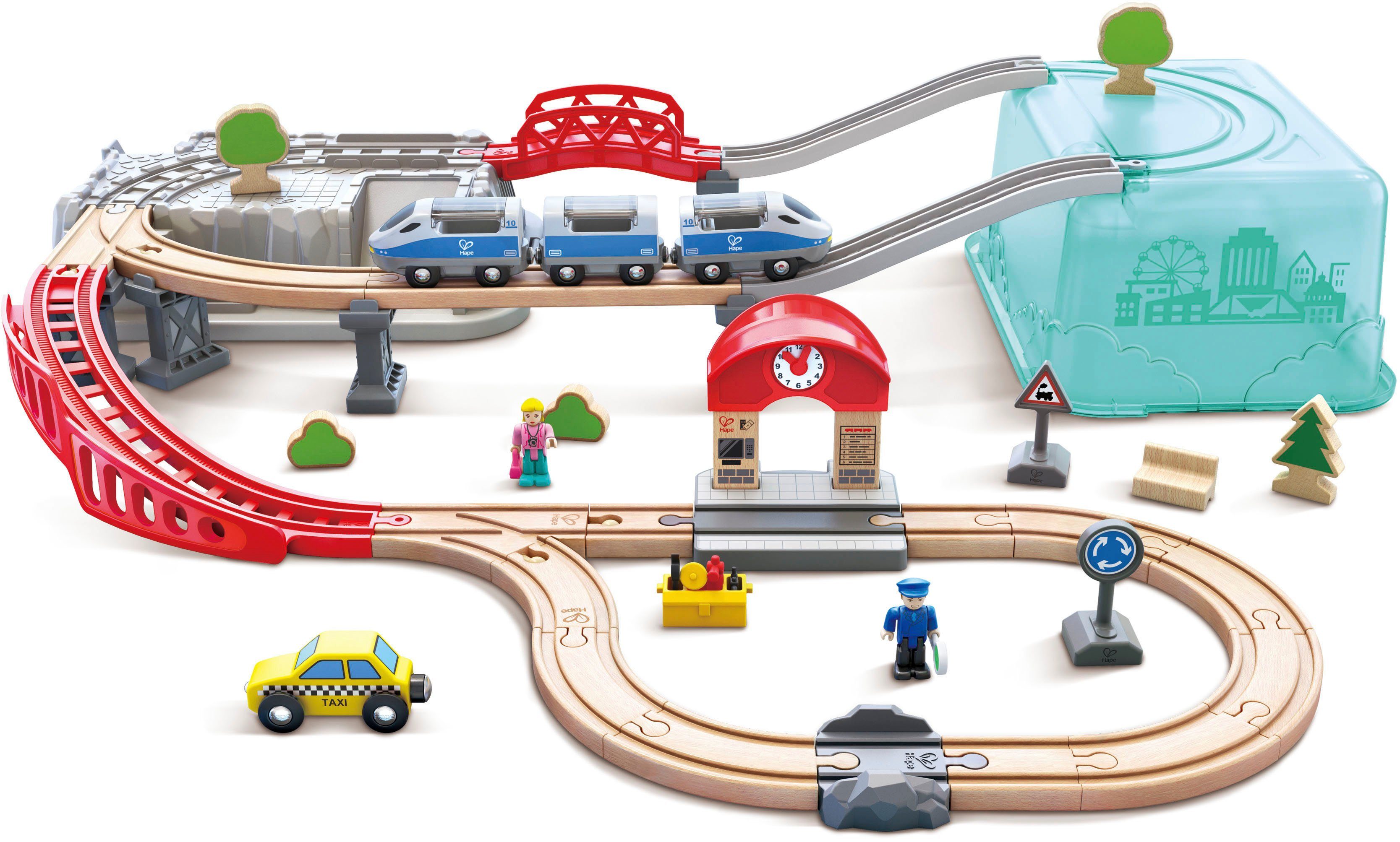 Hape Spielzeug-Eisenbahn Stadtbahn, (Set), FSC®- schützt Wald - weltweit