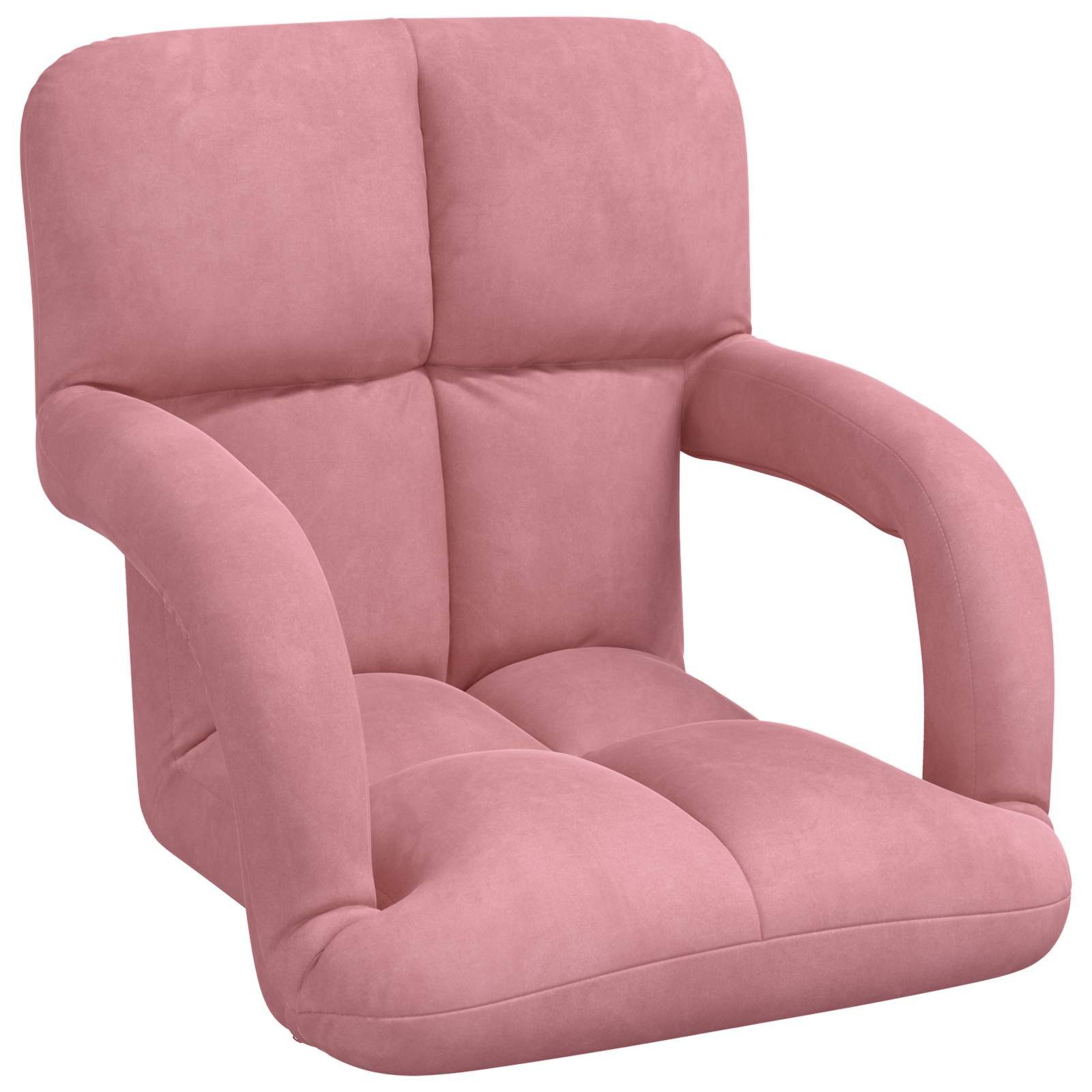 vidaXL Bodenkissen Verstellbarer Fußsessel Rosa Samt