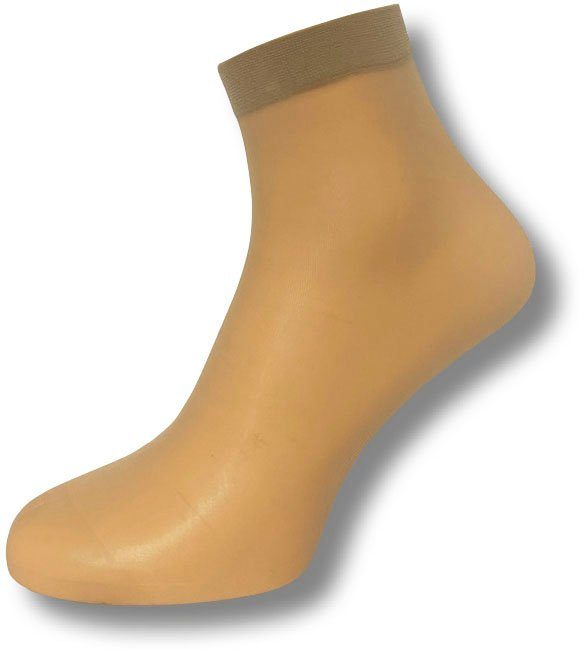 Universalgröße Silk-Feeling Janastyle beige Feinsöckchen (7-Paar) Söckchen