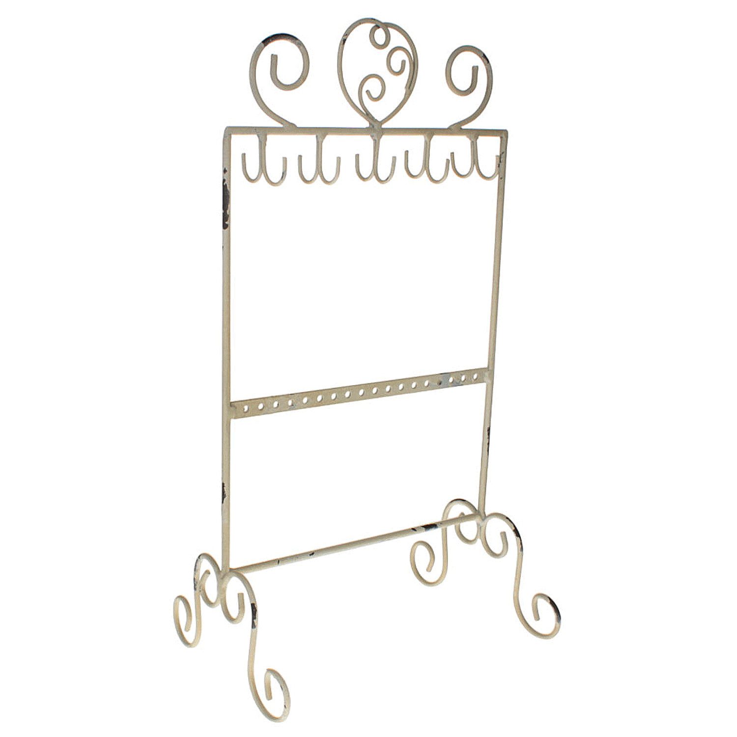 Macosa Home Ювелирные изделия Altweiß Metall 37 cm Schmuckhalter Shabby Chic Schmuckaufbewahrung (Halter Organizer Schmuckorganizer, Kettenhalter Kettenständer), modern Хранилища Schmuck Halter