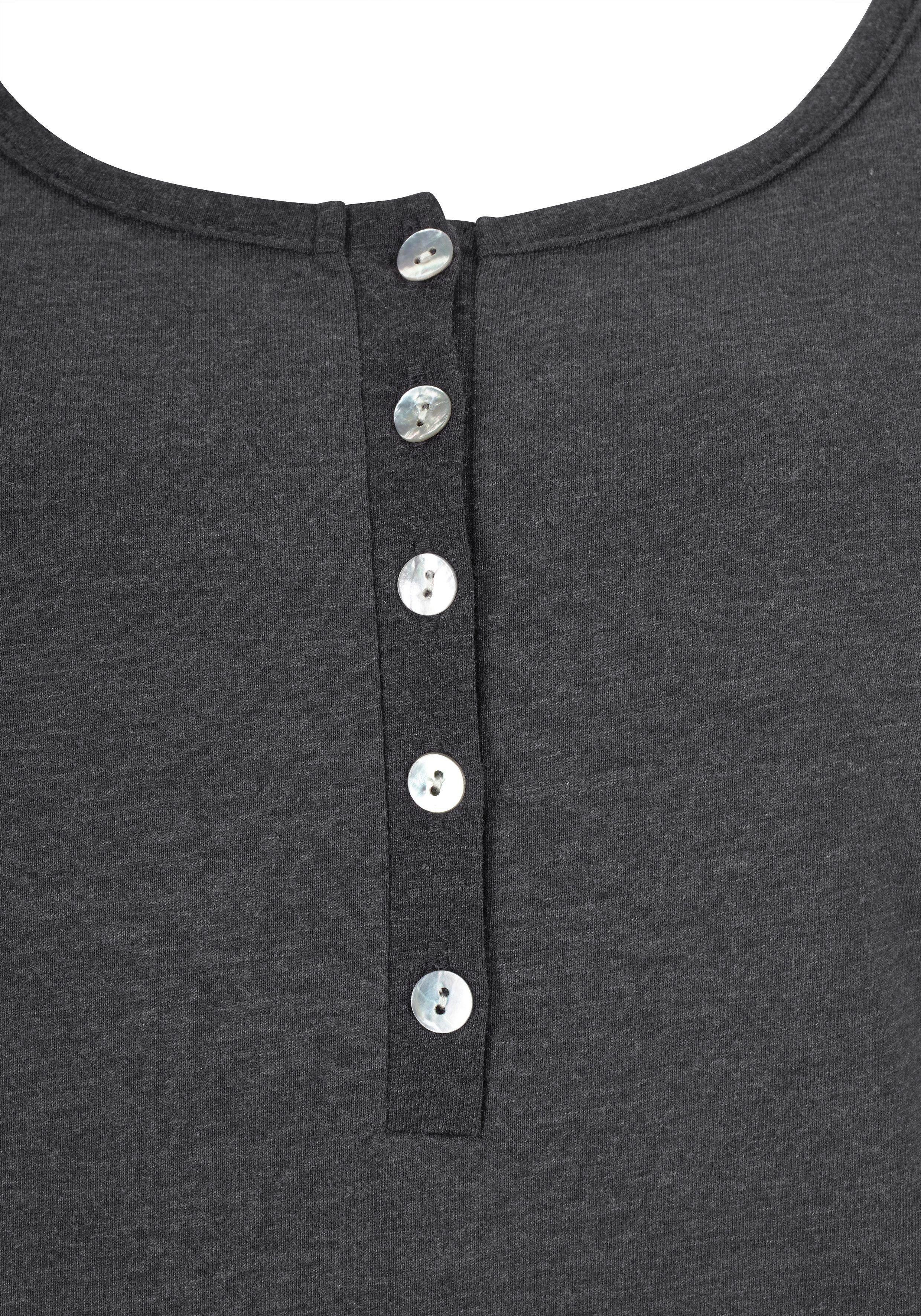 Arizona Pyjama (2 tlg) in melierter Qualität mit Knopfleiste