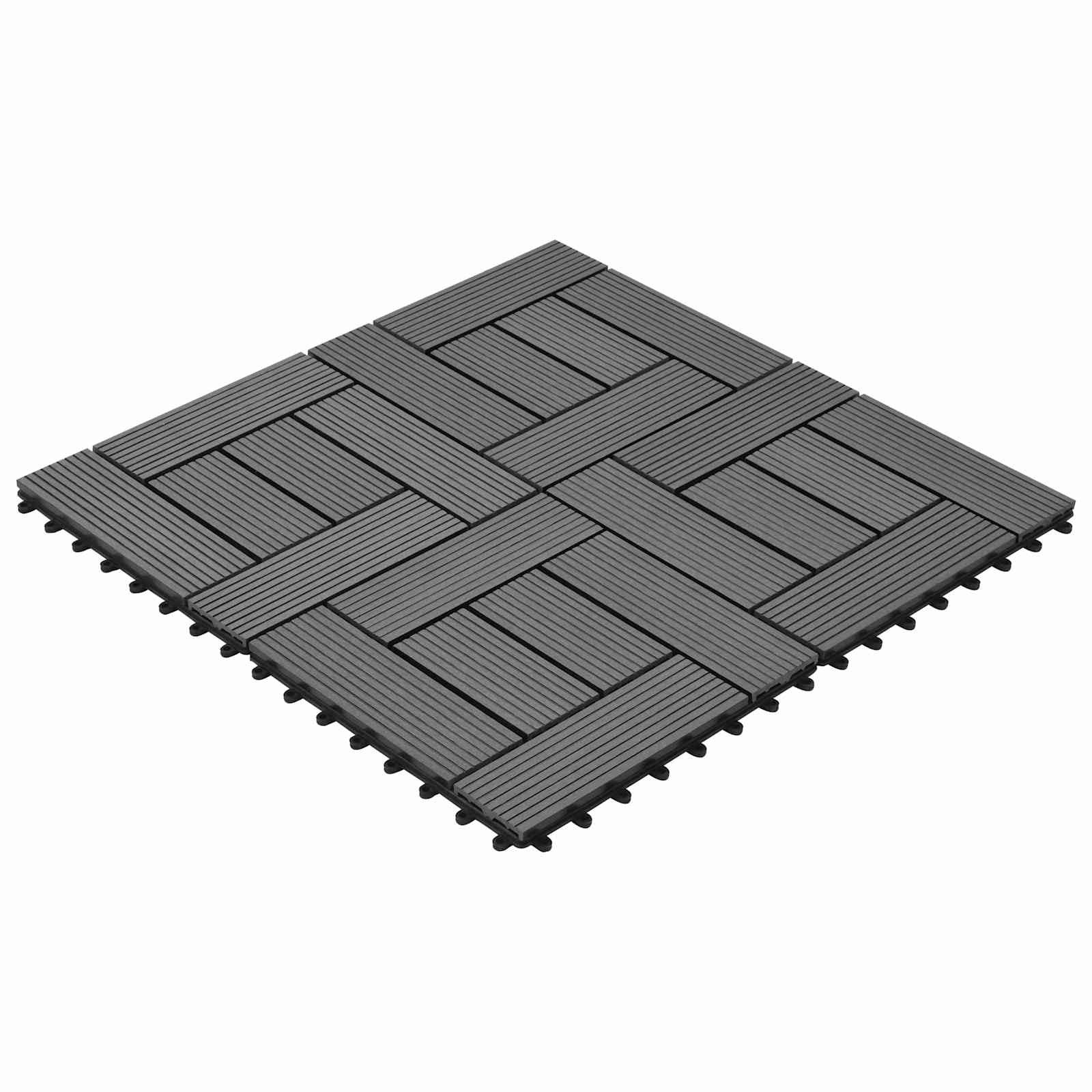 Terrassendielen Terrassenfliese 22 pcs Grau 30 x 30 cm WPC