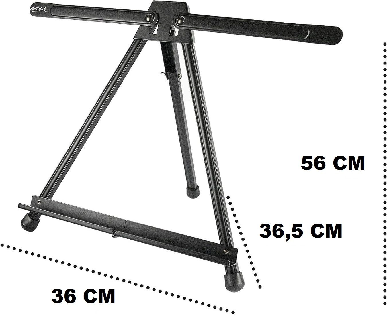 Mont Marte Tischstaffelei Aluminium – 56 cm Höhe – Ideal für Leinwände und Keilrahmen bis 50 cm, Perfekt für Ateliers, Veranstaltungen und Events