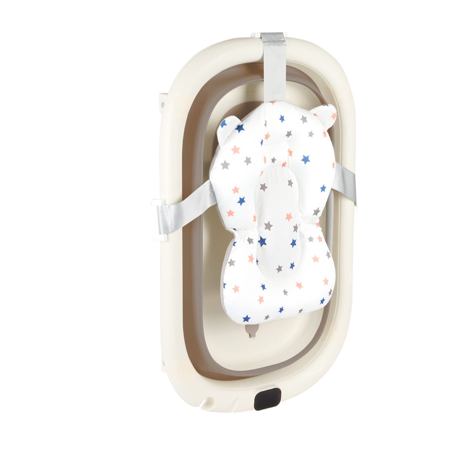 JEOBEST Babybadewanne Baby Badewanne Faltbare mit Integriertem Thermometer, Platzsparend & faltbar, Tragbare Wanne