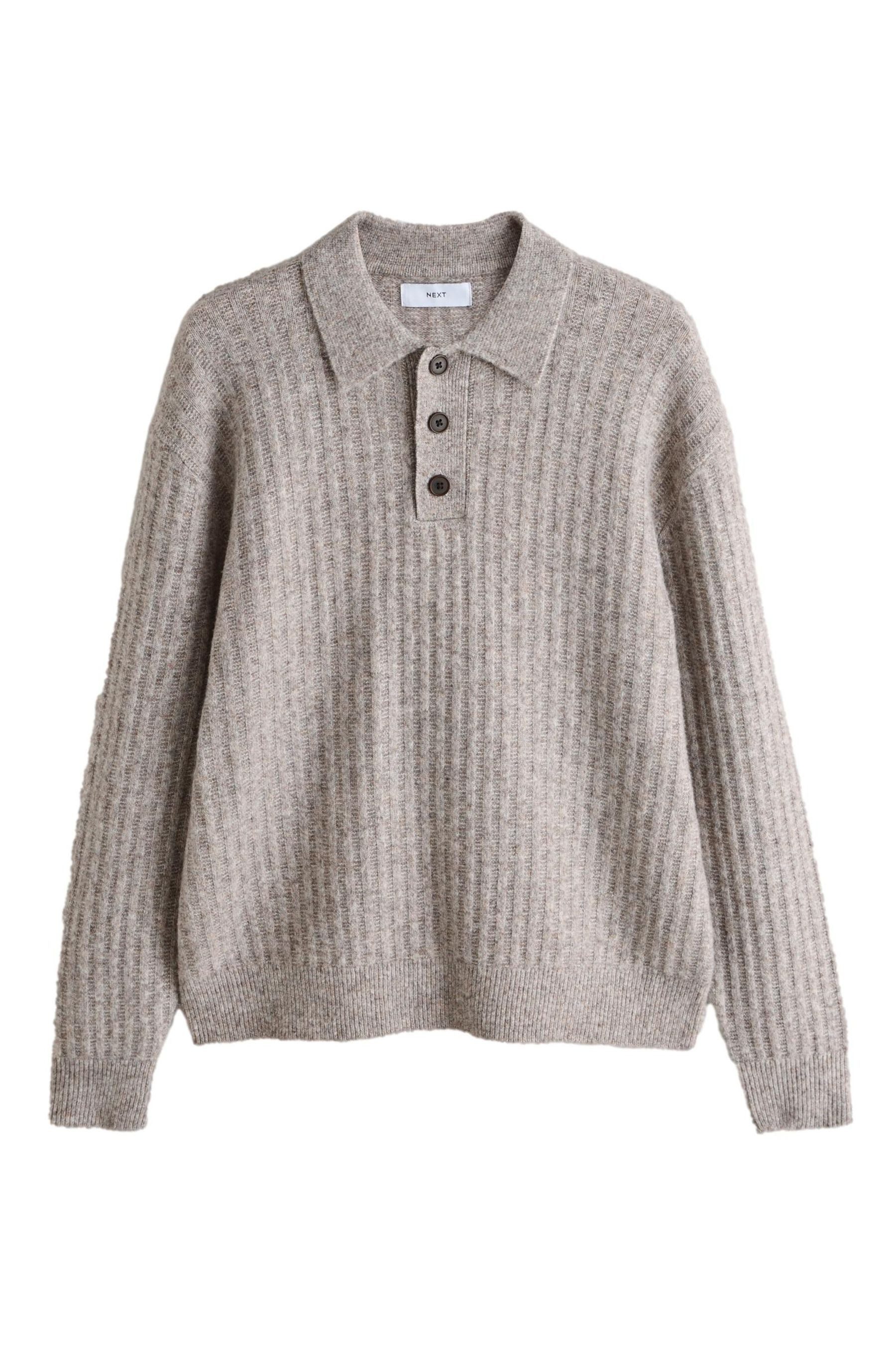 Langarm-Poloshirt Relaxed Fit Poloshirt mit gerippter Struktur
