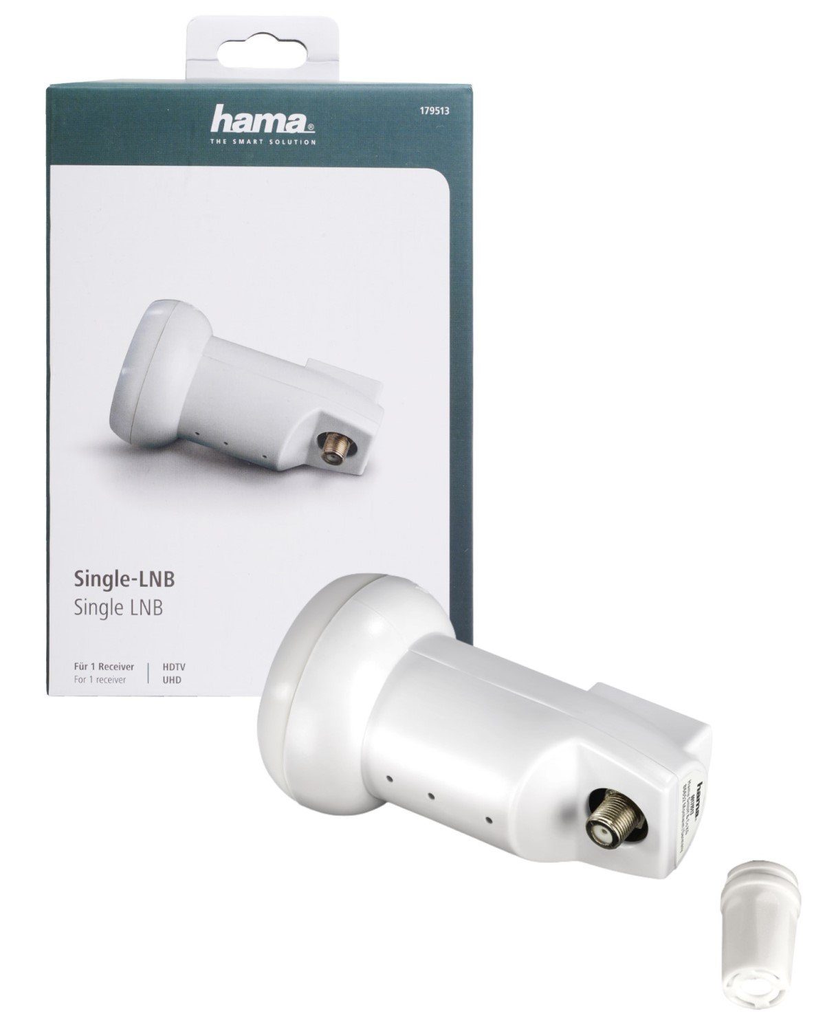 Hama Universal LNB Single Premium HDTV) Full (für 1080p HD Sat-Anlage LNB Digital UHD HD Receiver TV Universal-Quad-LNB 4K Sat-Schüssel