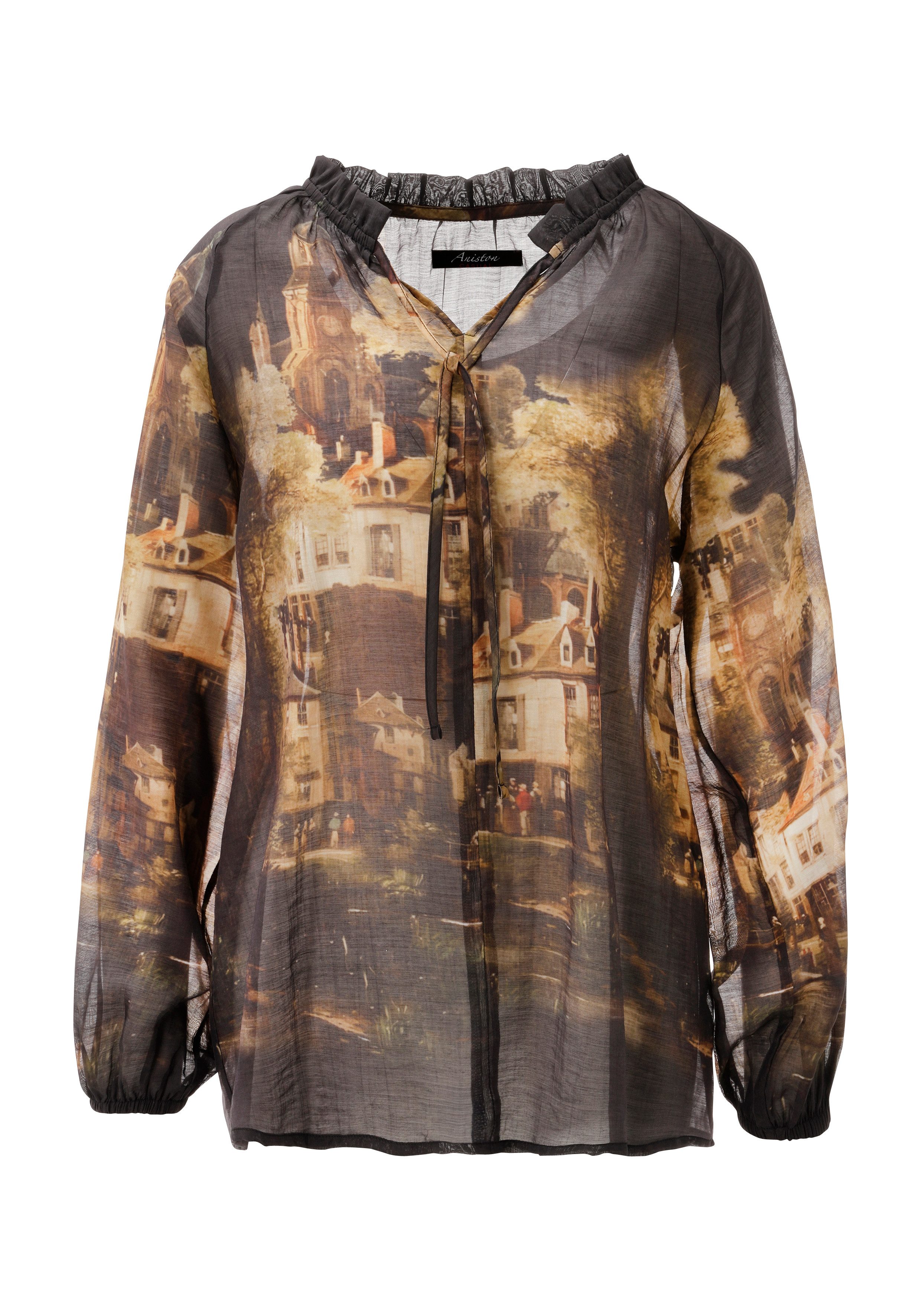 Aniston CASUAL Schlupfbluse mit nostalgischen Stadt-Bild bedruckt - NEUE KOLLEKTION – Bild 5 von 5