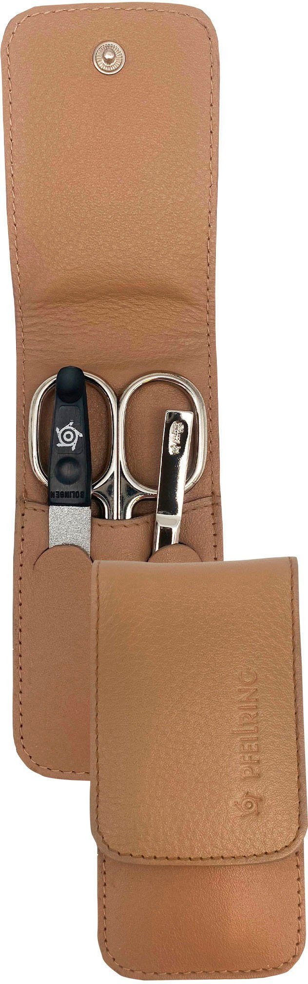 tlg., Nappaleder 3 Maniküre-Etui, PFEILRING beige