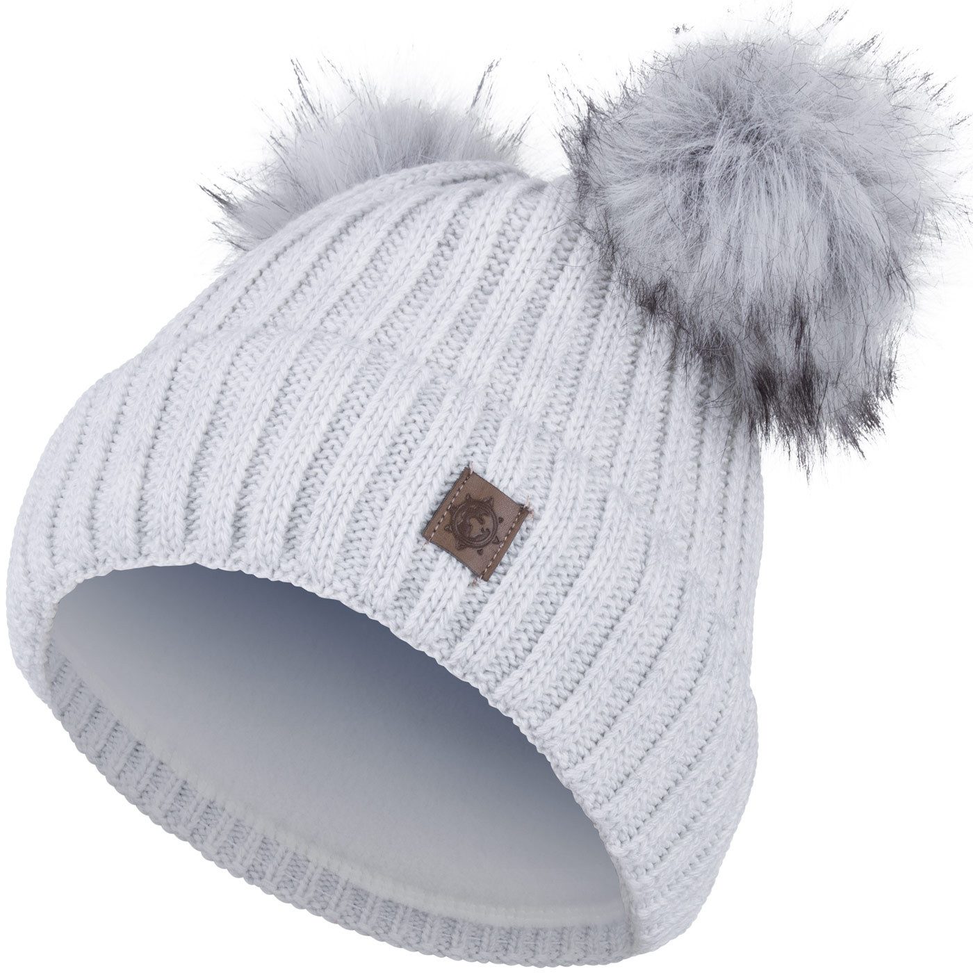 compagno Bommelmütze (1-St) Kindermütze Bommelmütze Wintermütze Beanie Mädchen Grobstrick