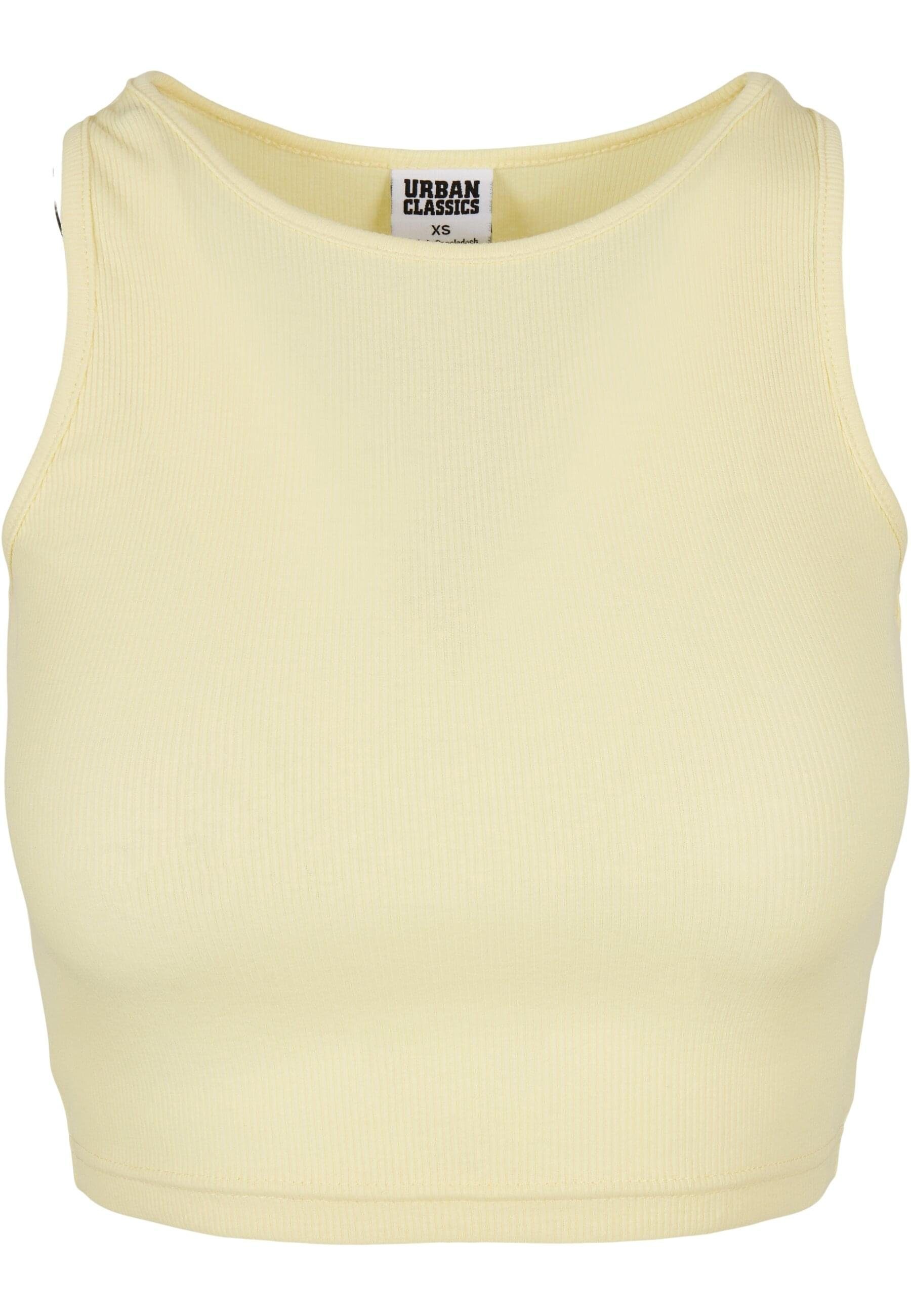 Top softyellow (1-tlg) Ladies T-Shirt URBAN Cropped CLASSICS Rib Damen