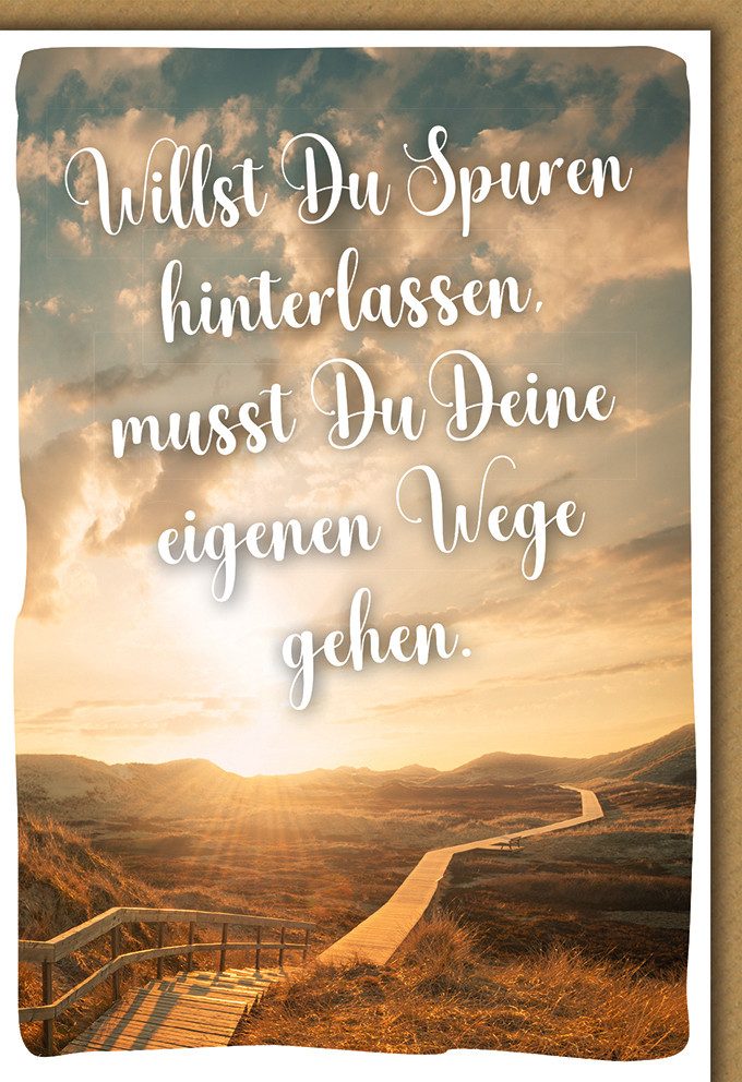 Grußkarten Allgemeine Wünsche - Karte mit Umschlag - Spuren hinterlassen, Wege