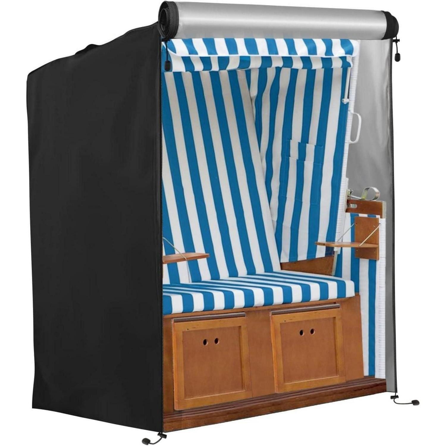 LuxusKollektion Strandkorb-Schutzhülle Strandkorbhülle 420D Oxford Schwarz 420D Oxford-120 x 90 x 155 140cm